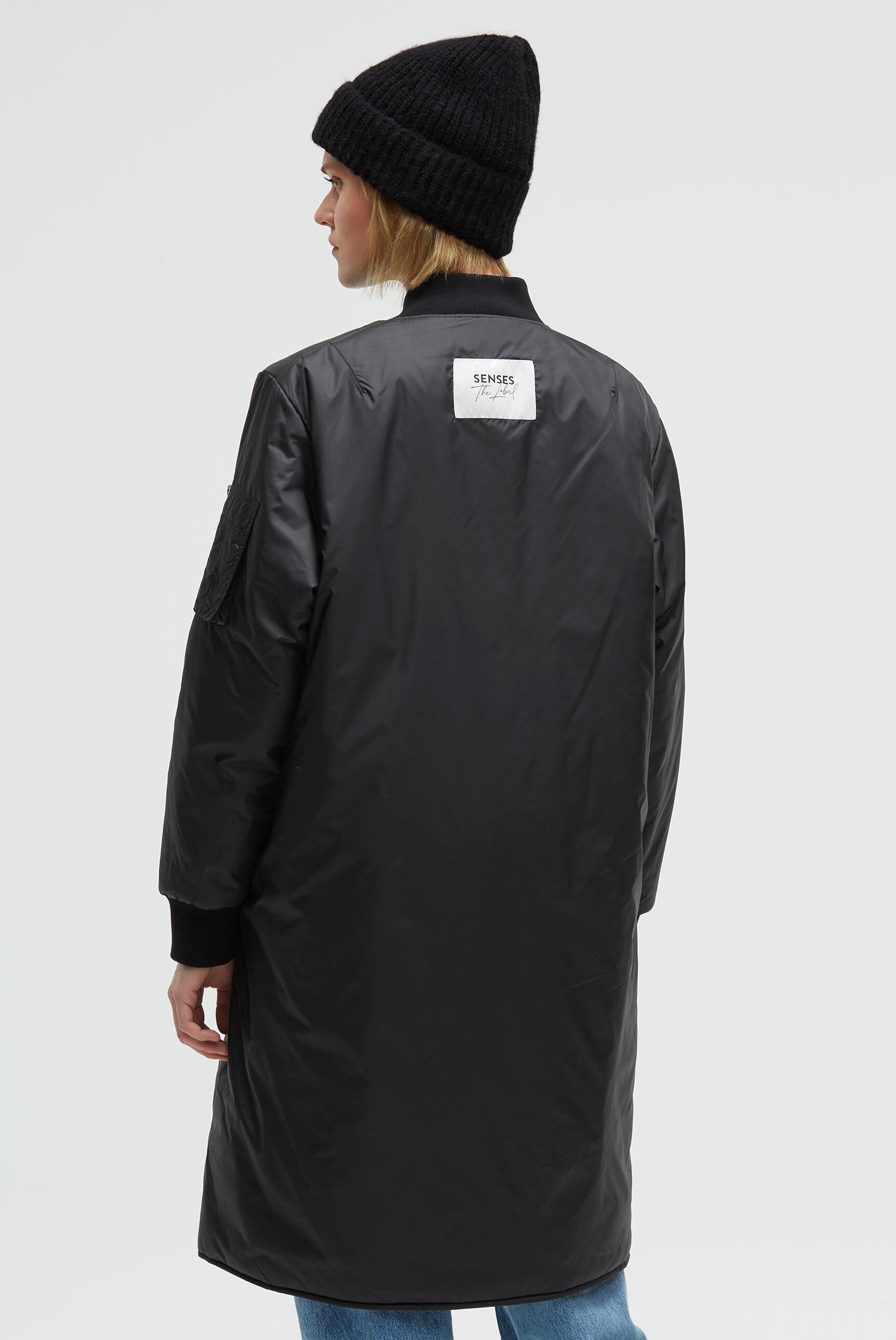 SENSES.THE LABEL Langjacke ohne Kapuze mit Zwei-Wege-Reißverschluss