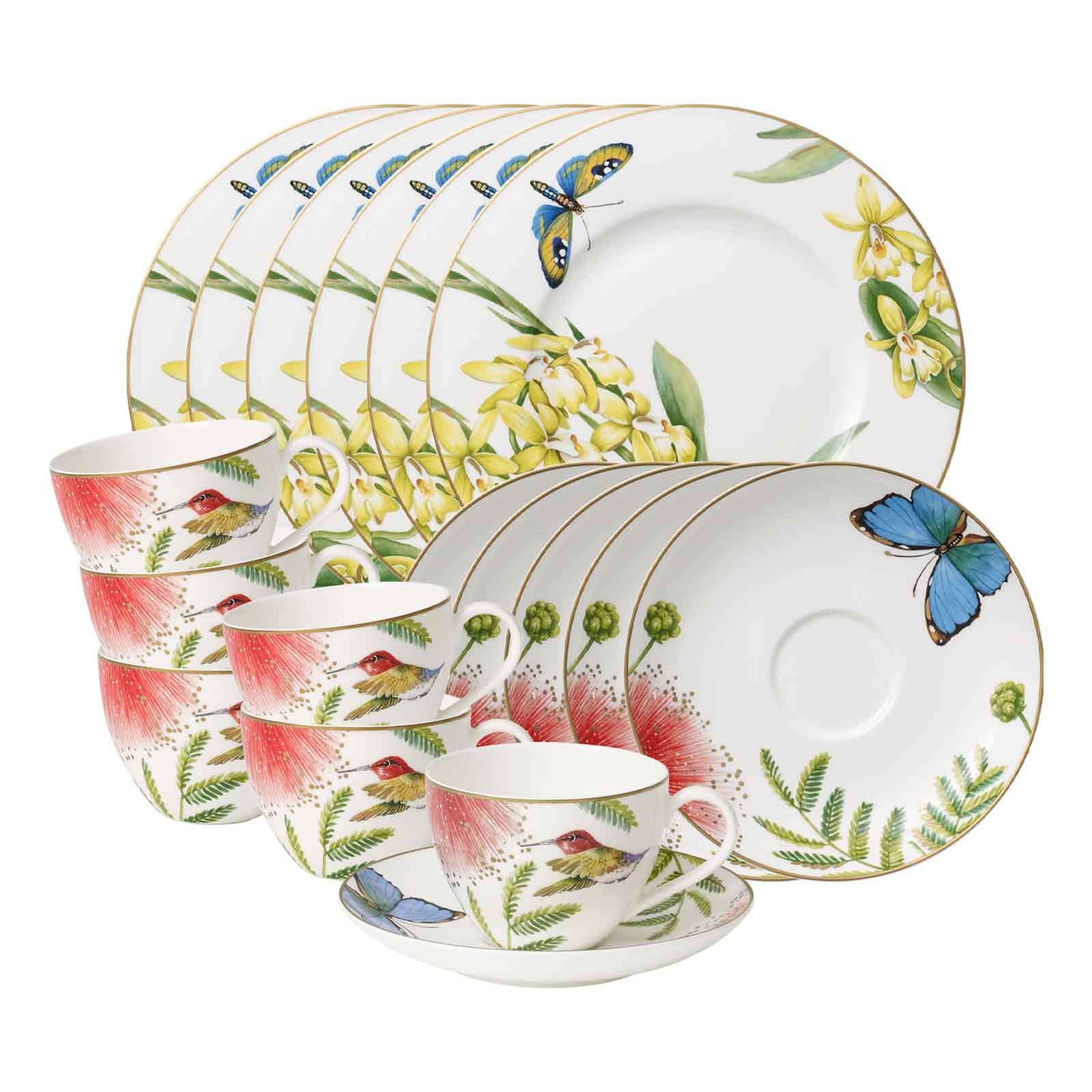 Villeroy & Boch Geschirr-Set "Kaffeeservice Amazonia Anmut 18er Set bunt" Spülmaschinenfest