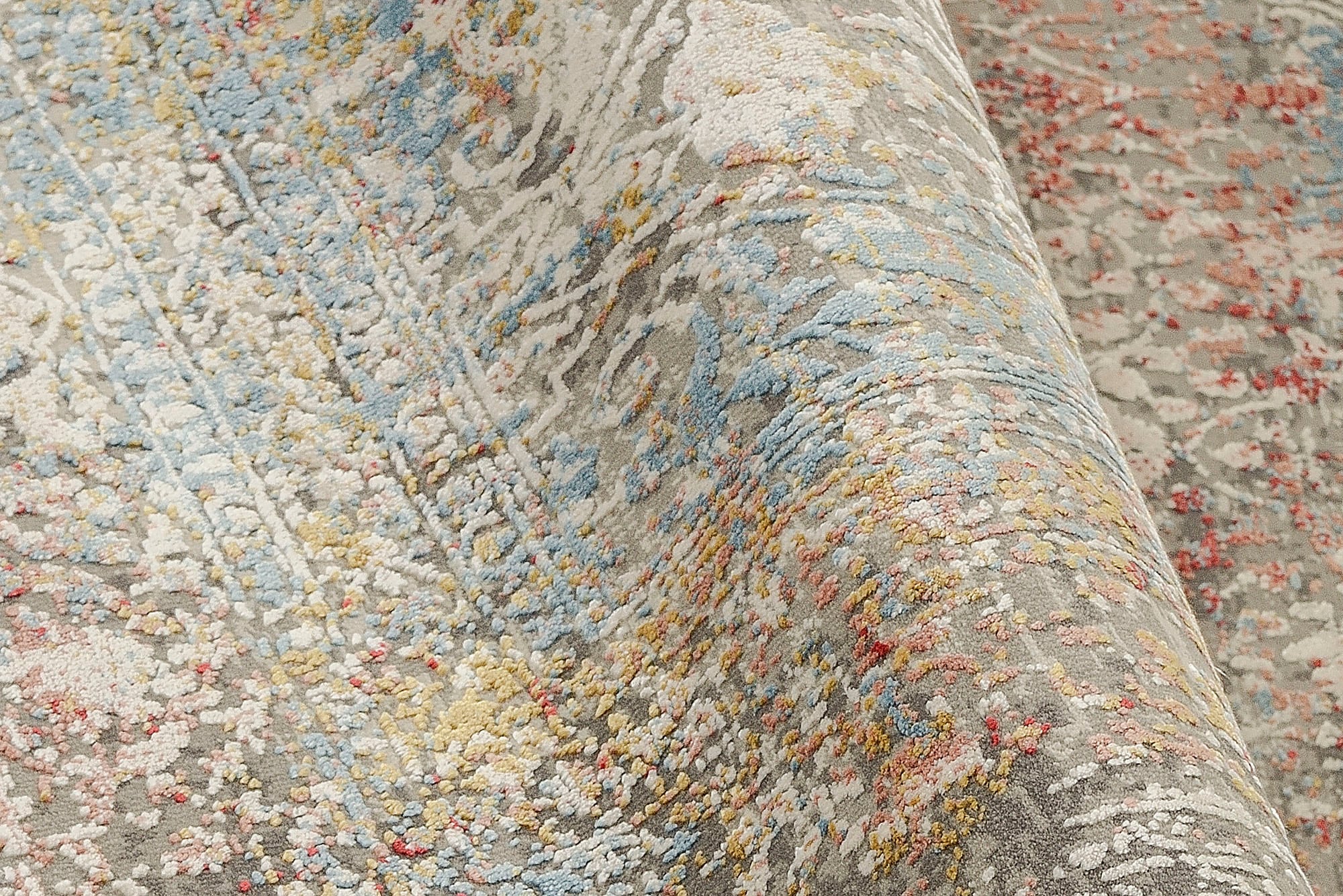 OCI DIE TEPPICHMARKE Teppich »BESTSELLER CAVA«, rechteckig, 8 mm Höhe, Glanz Viskose, mit Fransen, Hoch Tief Struktur, Vintage, Wohnzimmer