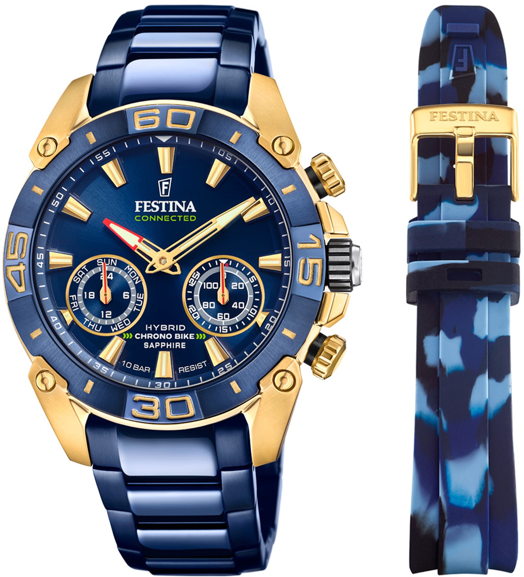 Festina "Chrono Bike 2021 - Special Edition Connected" Armbanduhr, Quarzuhr, Herrenuhr, Stoppfunktion, ideal als Geschenk