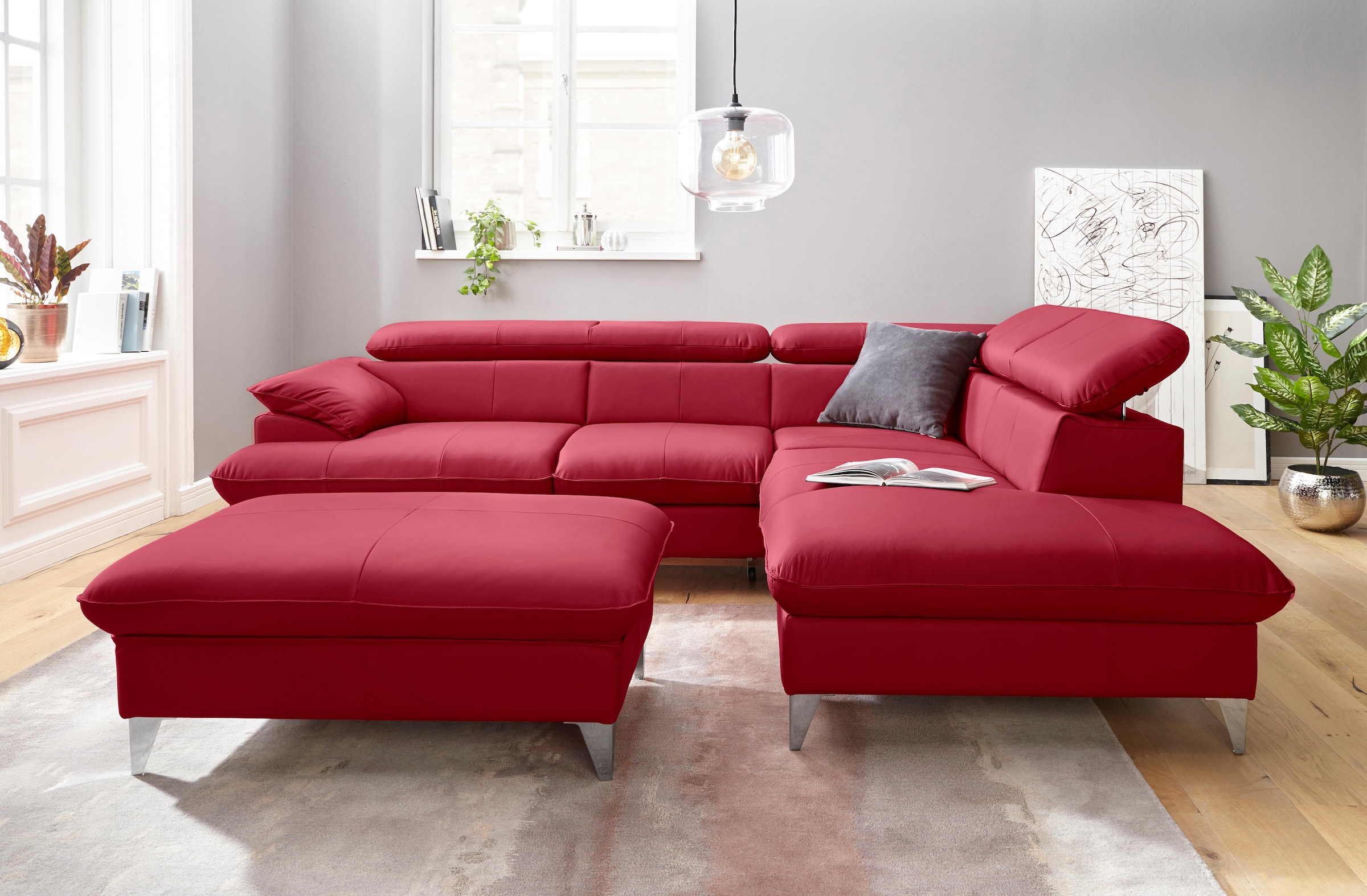 COTTA Ecksofa »Caluso L-Form«, mit Kopfteilverstellung, wahlweise mit Bettfunktion & Bettkasten