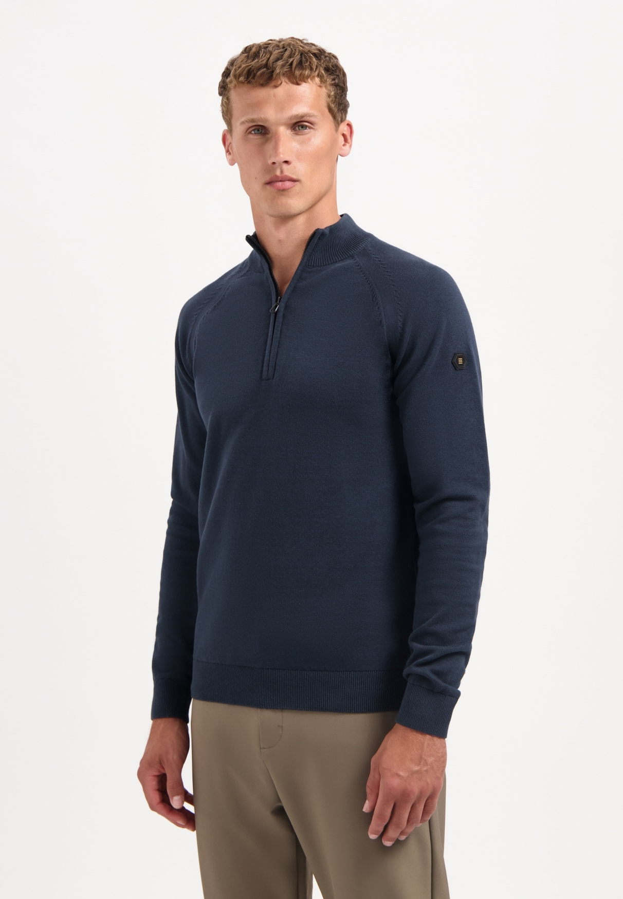 NO EXCESS Stehkragenpullover "No Excess Half-Zip-Pullover" günstig online kaufen