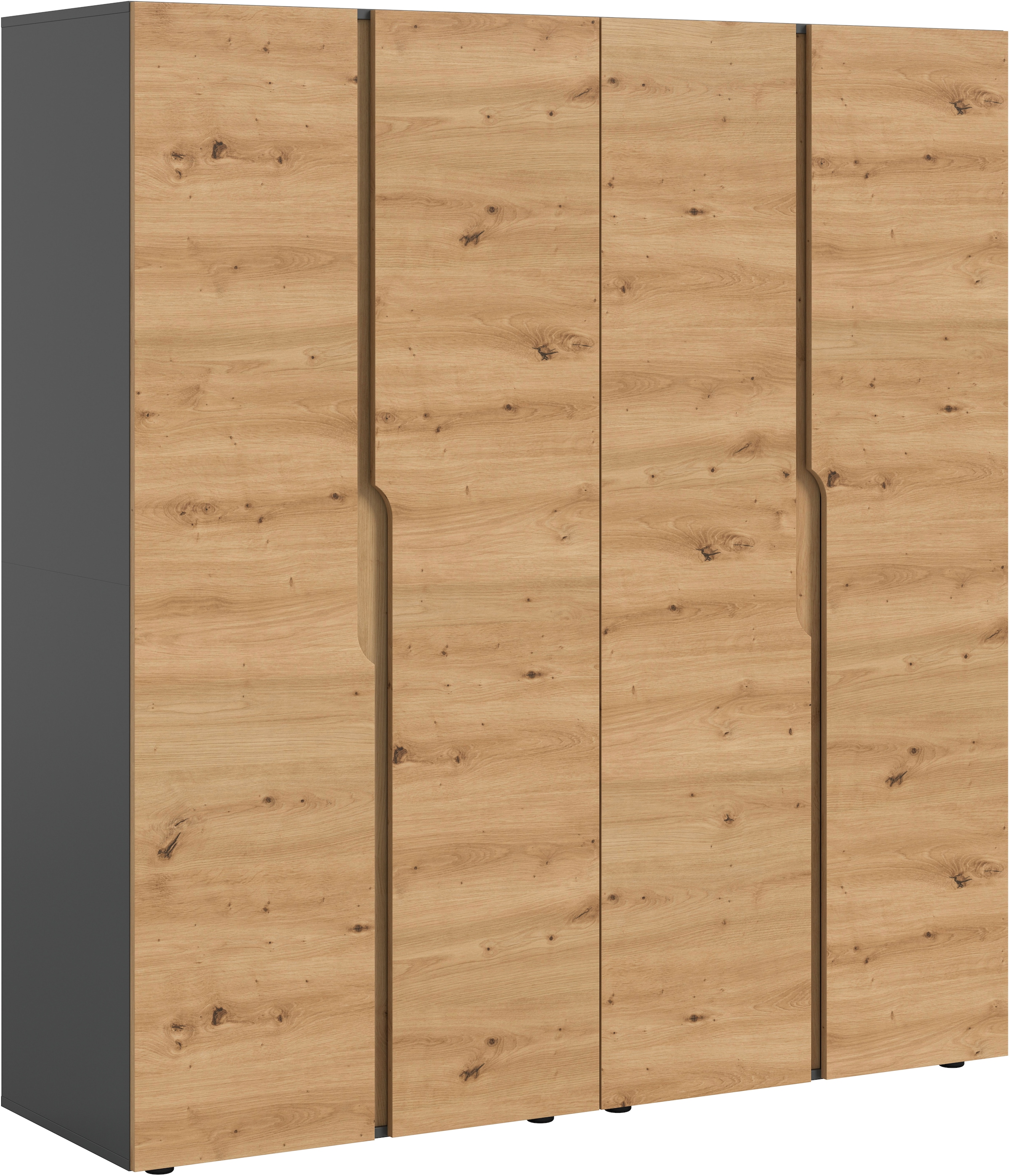 Home affaire Kleiderschrank "BJÖRNEBORG, Schlafzimmerschrank, Garderobe, Schrank" inklusive Wechselblende in anthrazit und Artisan Eiche Nachbildung, 2 Schränke, je 80 cm breit, 2 Kleiderstange, 4 Böden