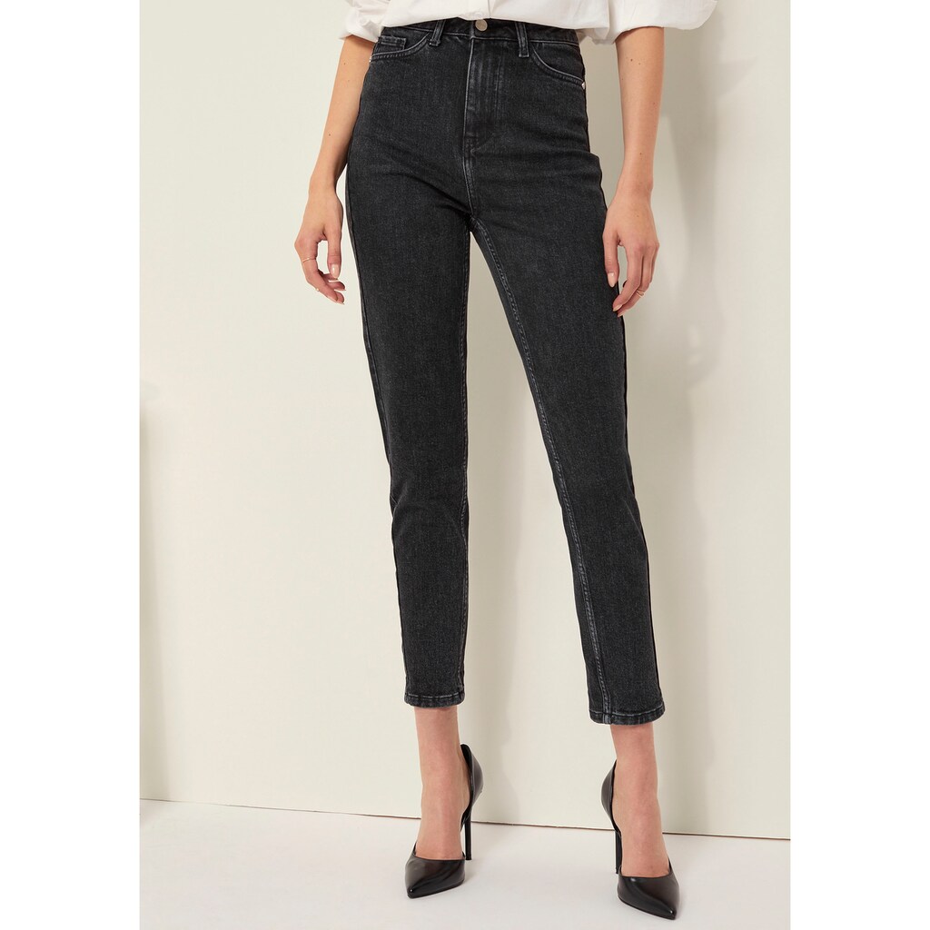 Damenmode Jeans LIPSY High-waist-Jeans, mit schmalem Bein black-denim