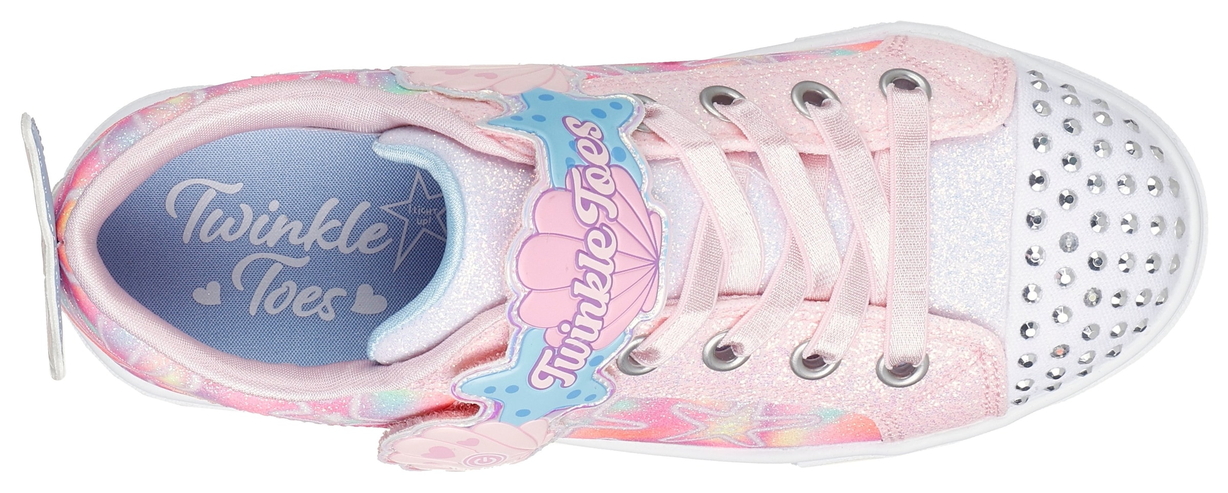 Skechers Sneaker »TWINKLE SPARKS«, Blink,-Schlupfschuh mit Glitzer+Strass, Größenschablone zum Download