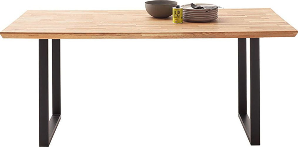 MCA living Esstisch "Zeballos" Holztisch, OTTOs Choice, 1 Stk. tlg. U-Gestell aus pulverbeschichtetem Metall, Platte aus Zerreiche