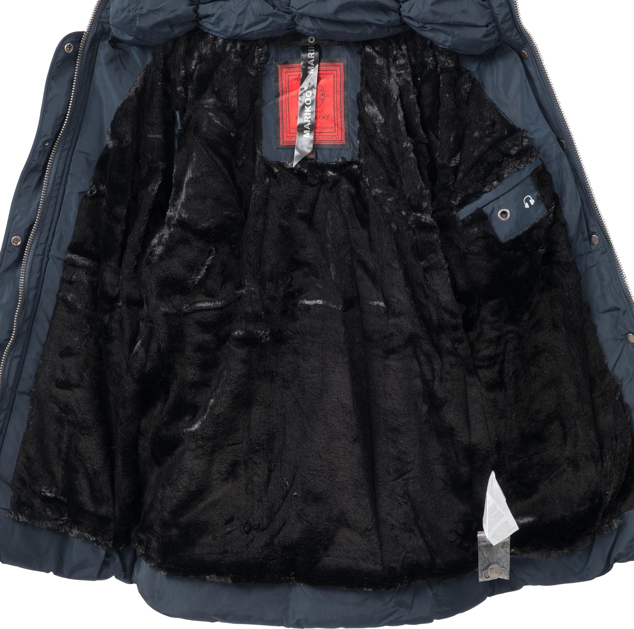 Marikoo Steppjacke »Vanilla«, mit Kapuze, edle Winterjacke m. Kunstfellkapuze