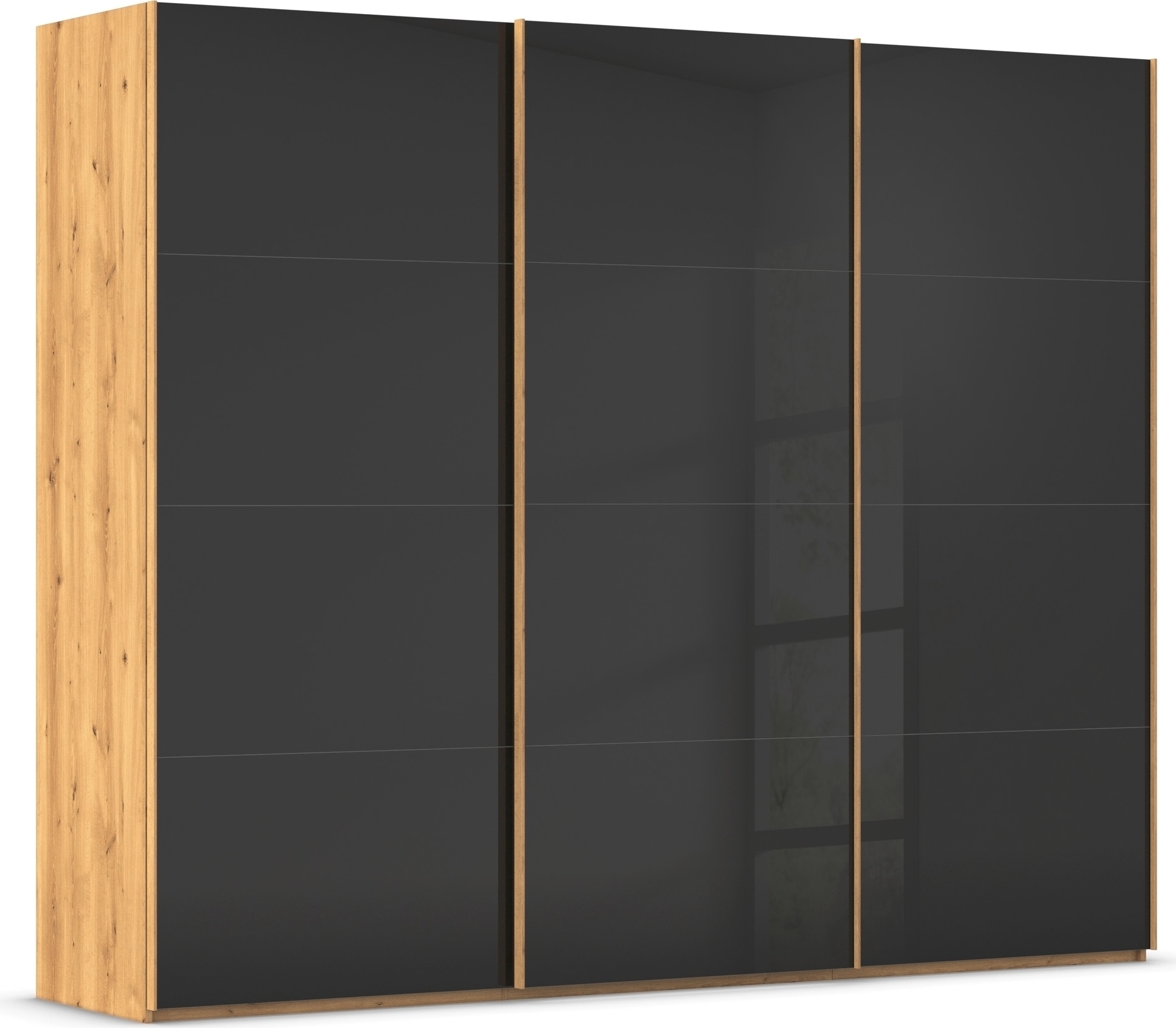 rauch Schwebetürenschrank "Kleiderschrank Schrank Garderobe Schlafzimmerschrank SCALE-FYRA" edle viergeteilte Türen mit Glas-Front viele Farben MADE IN GERMANY