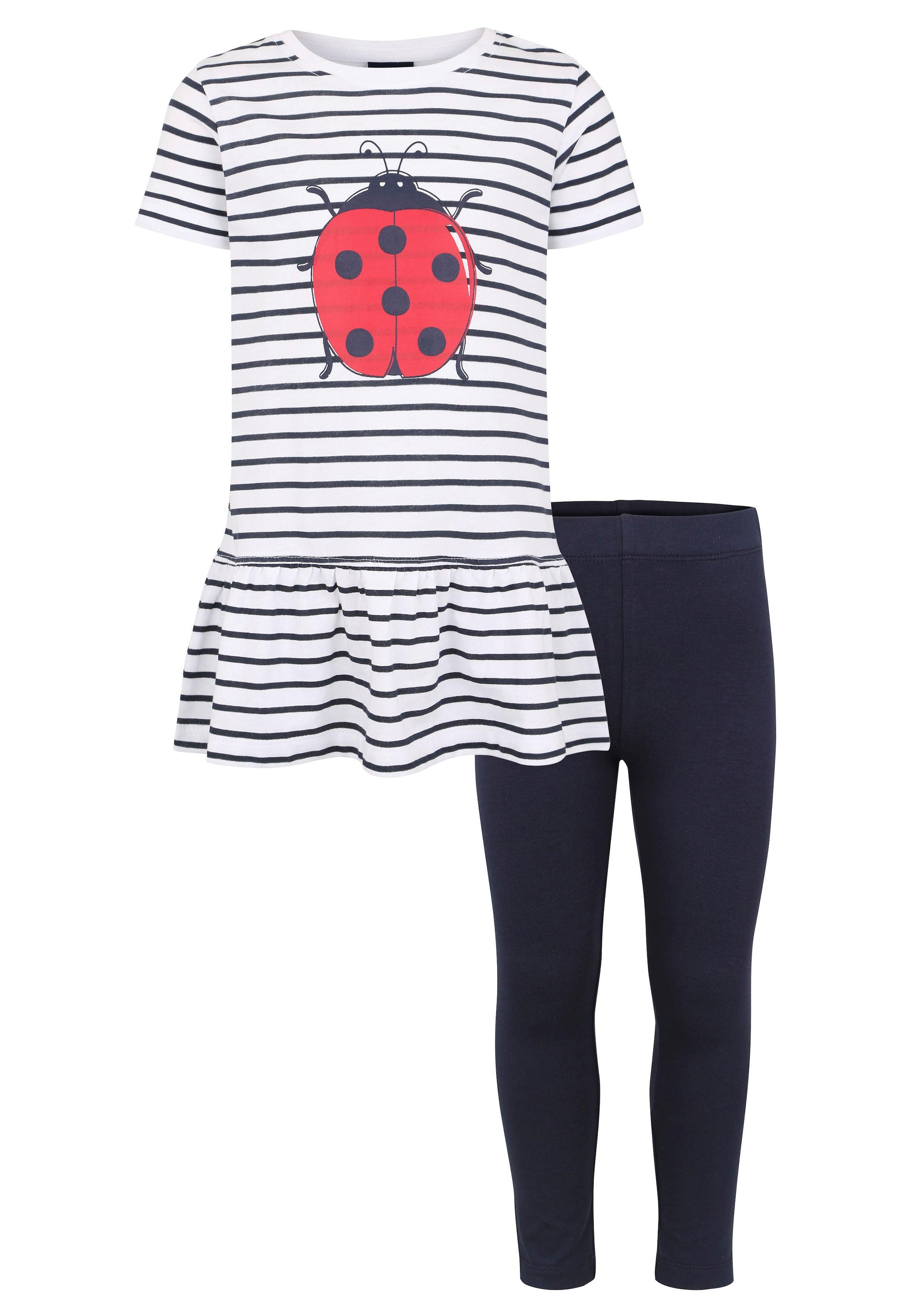 KIDSWORLD Shirt & Leggings, mit niedlichem Marienkäfermotiv