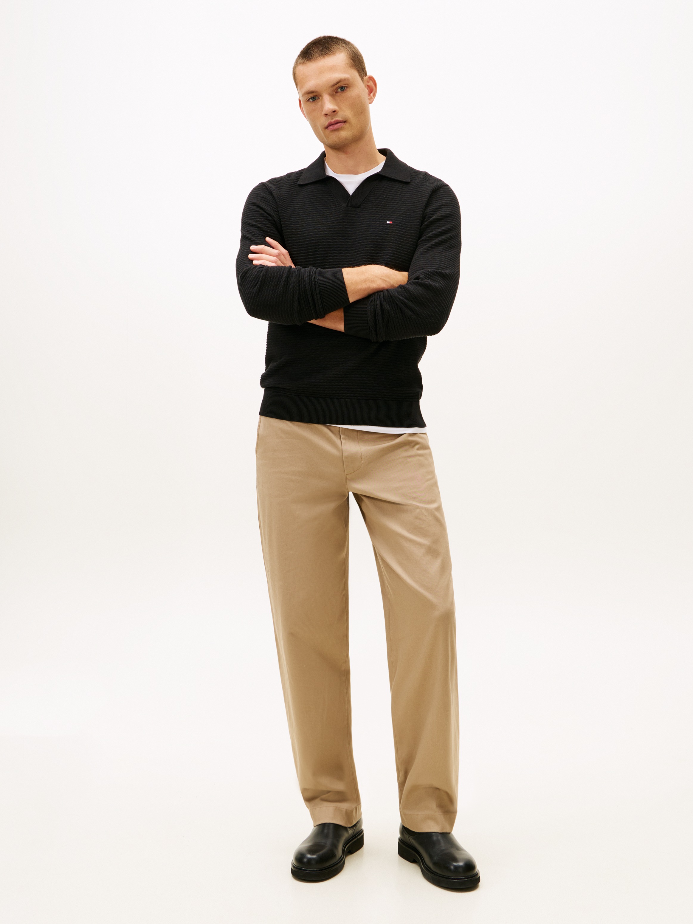 Thumbnail - Tommy Hilfiger Polokragenpullover "SEASONAL STRUCTURE" mit Struktur, Polokragen, regular fit