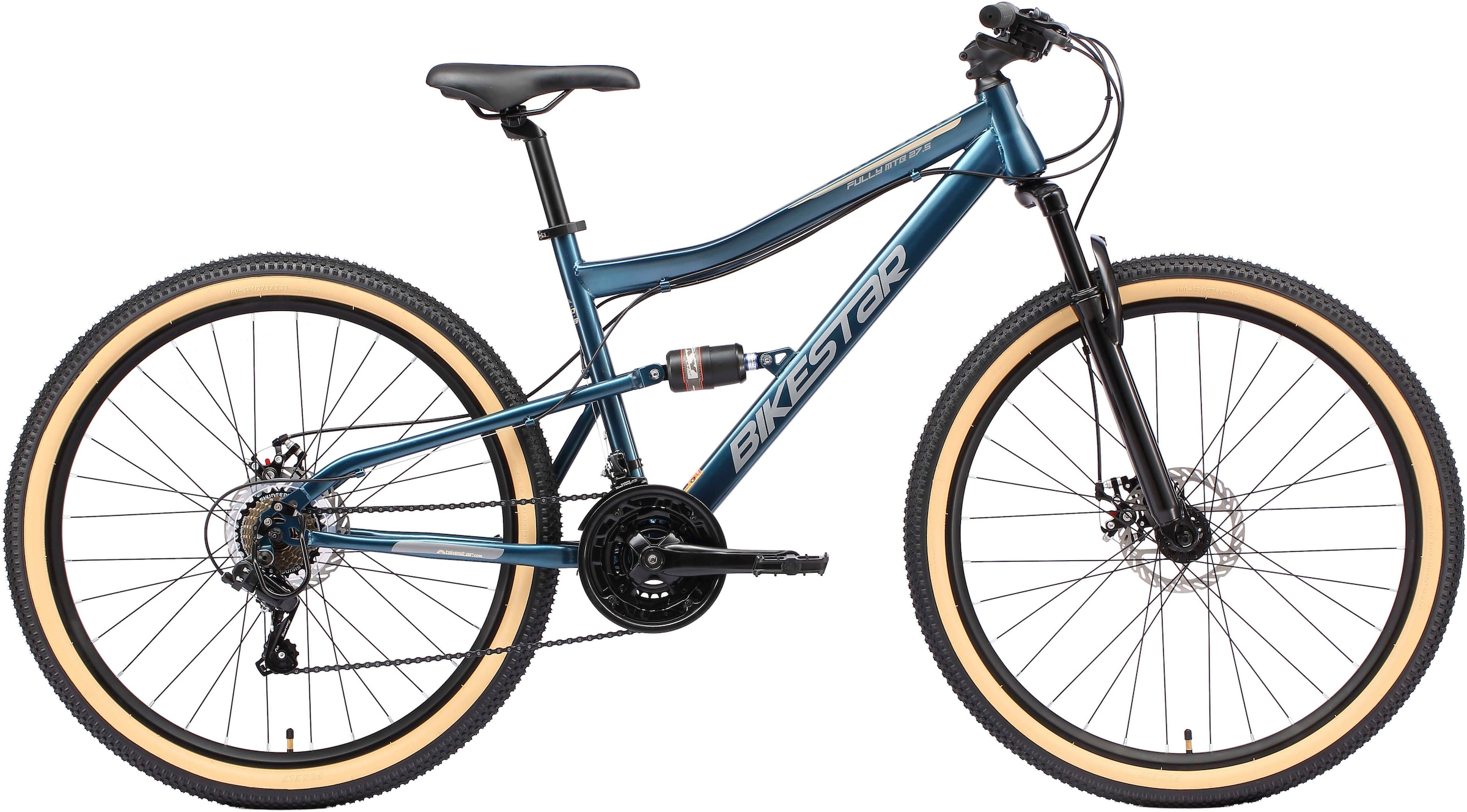 Bikestar Mountainbike, 21 Gang, Shimano, RD-TY300 Schaltwerk, Kettenschaltung, für Damen und Herren, Kettenschaltung