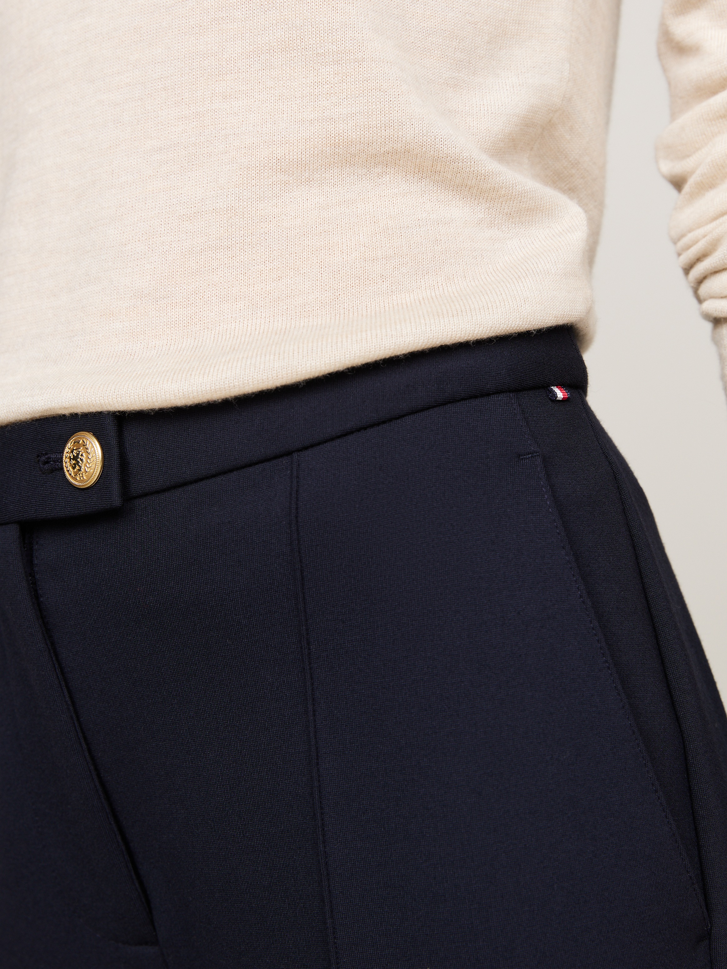 Tommy Hilfiger Webhose »PUNTO SLIM STRAIGHT PANT«, mit Tommy Hilfiger Flagge