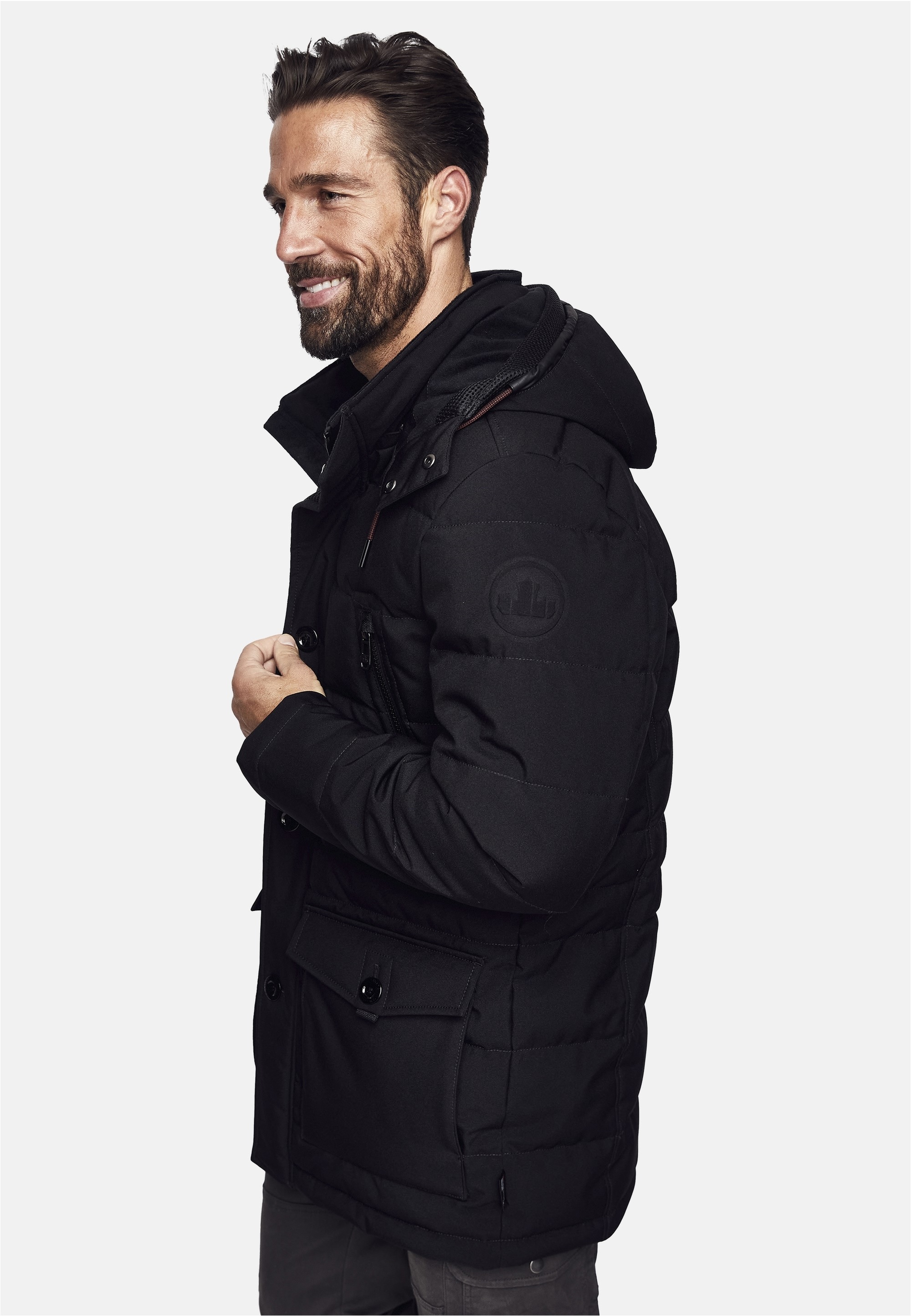 Parka NEW CANADIAN "Thinsulate-Funktionsparka", Herren, Gr. 60, schwarz, 100% Polyester, unifarben, lang, ohne Ausschnitt, Jacken Parka, mit Fleece-Einsatz am Innenkragen 3
