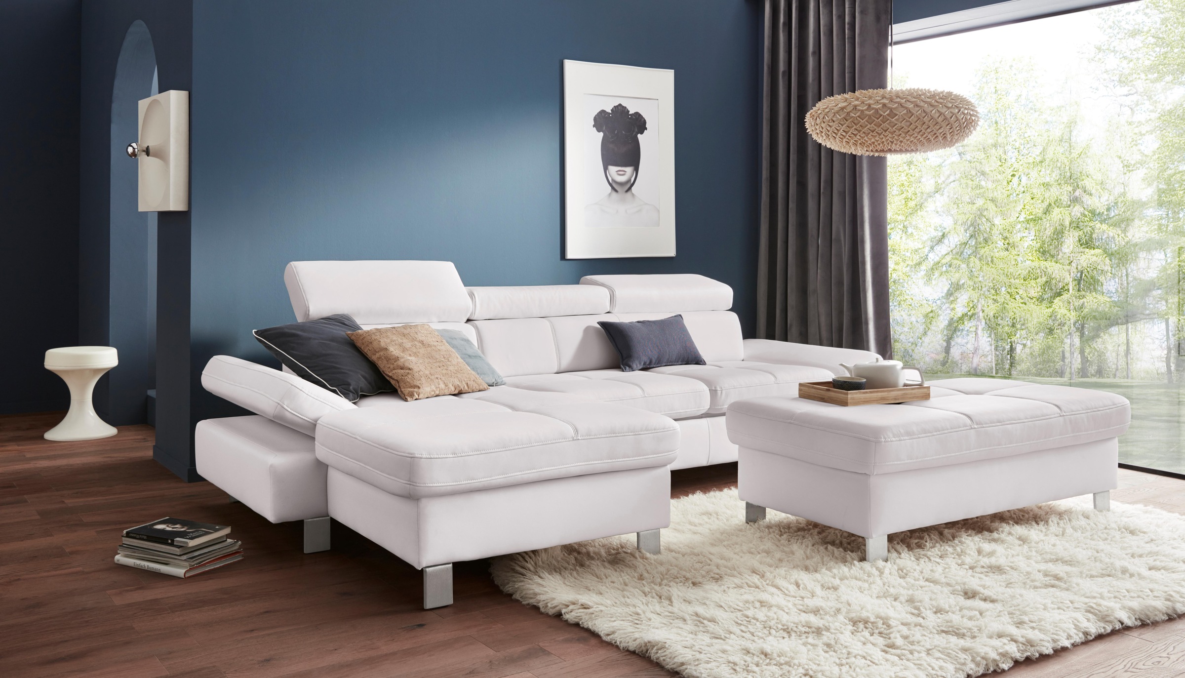 exxpo - sofa fashion Ecksofa »Fiji, hochwertige Detailverarbeitung im Sitz und Rücken, L-Form«, bequem durch Kopf- und Armteilverstellung, wahlweise mit Bettfunktion
