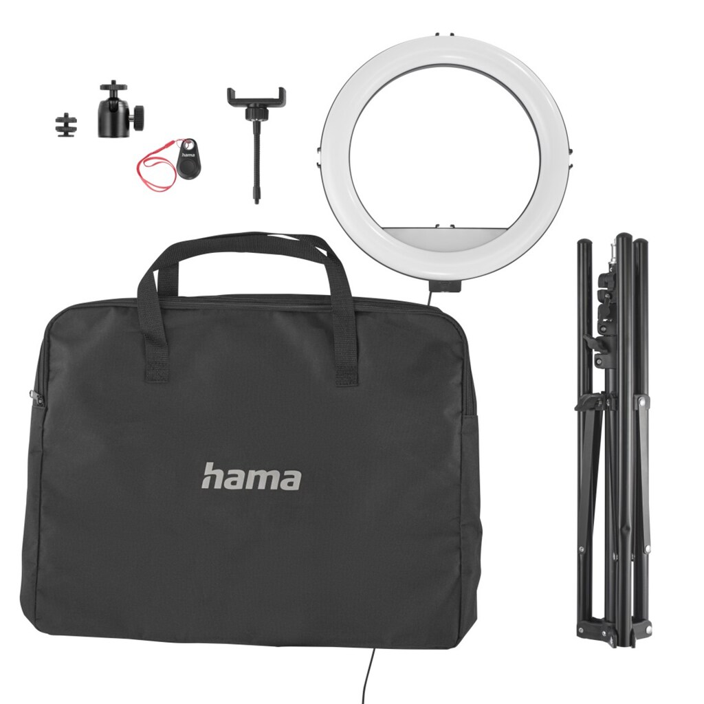 Hama Ringlicht »Handy-Ringlicht mit Stativ für Selfies, Videos (210 cm, 160 LED, 12")«