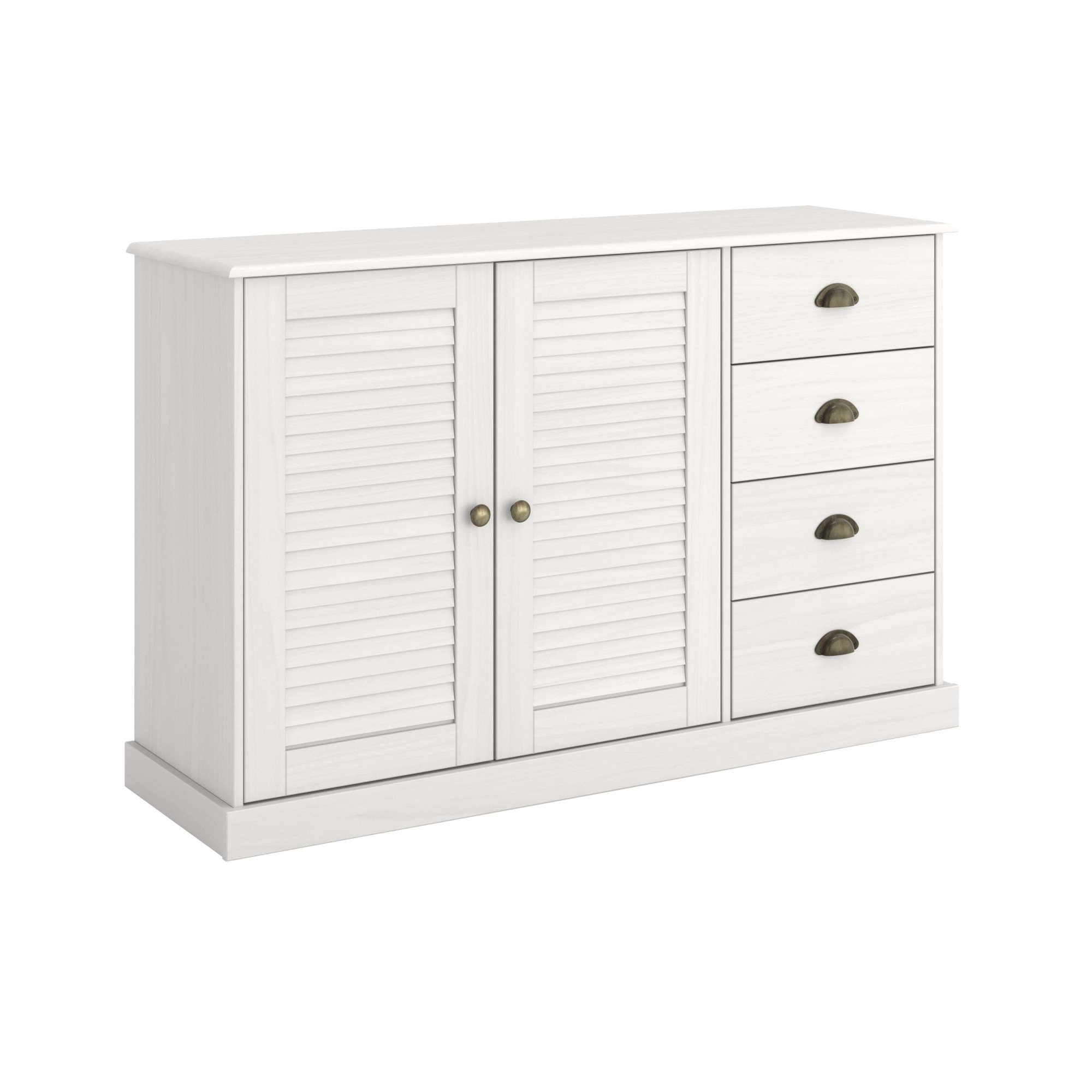 OTTO home Sideboard "Turia, mit Lamellentüren" Kommode aus massivem Kiefernholz, FSC, 4 Schubkasten, Breite 125 cm