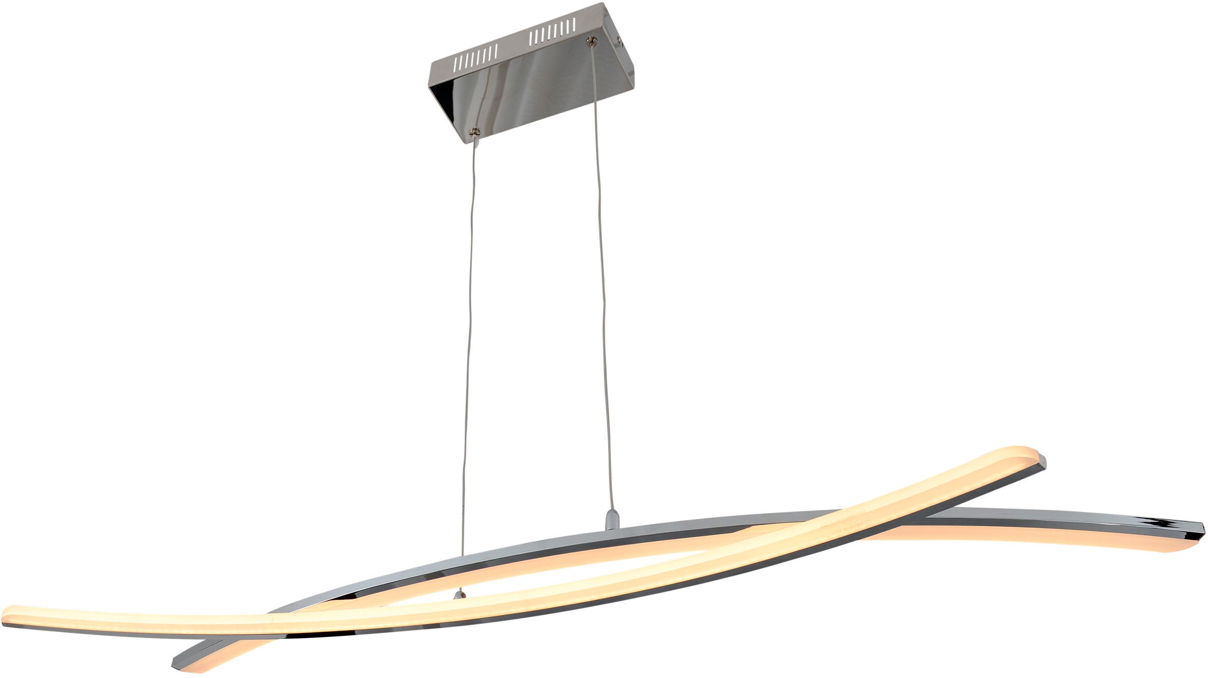 näve LED Pendelleuchte »Theo«, 1 flammig, Leuchtmittel LED-Modul | LED fest integriert, chromfarben, dimmbar mit Phasenan- und -abschnitt Dimmer, L: 72cm