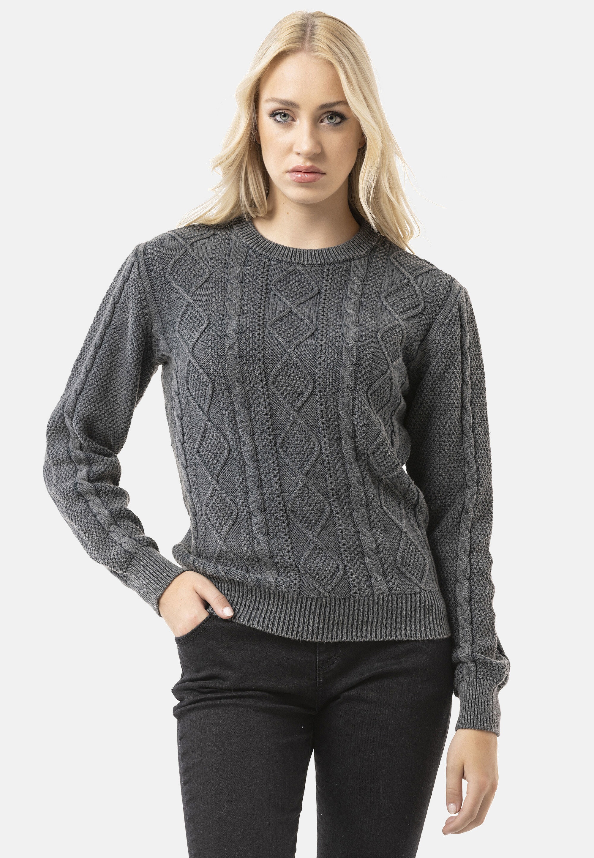 Cipo & Baxx Strickpullover »WP267« 1 Stk. mit Zopfmuster