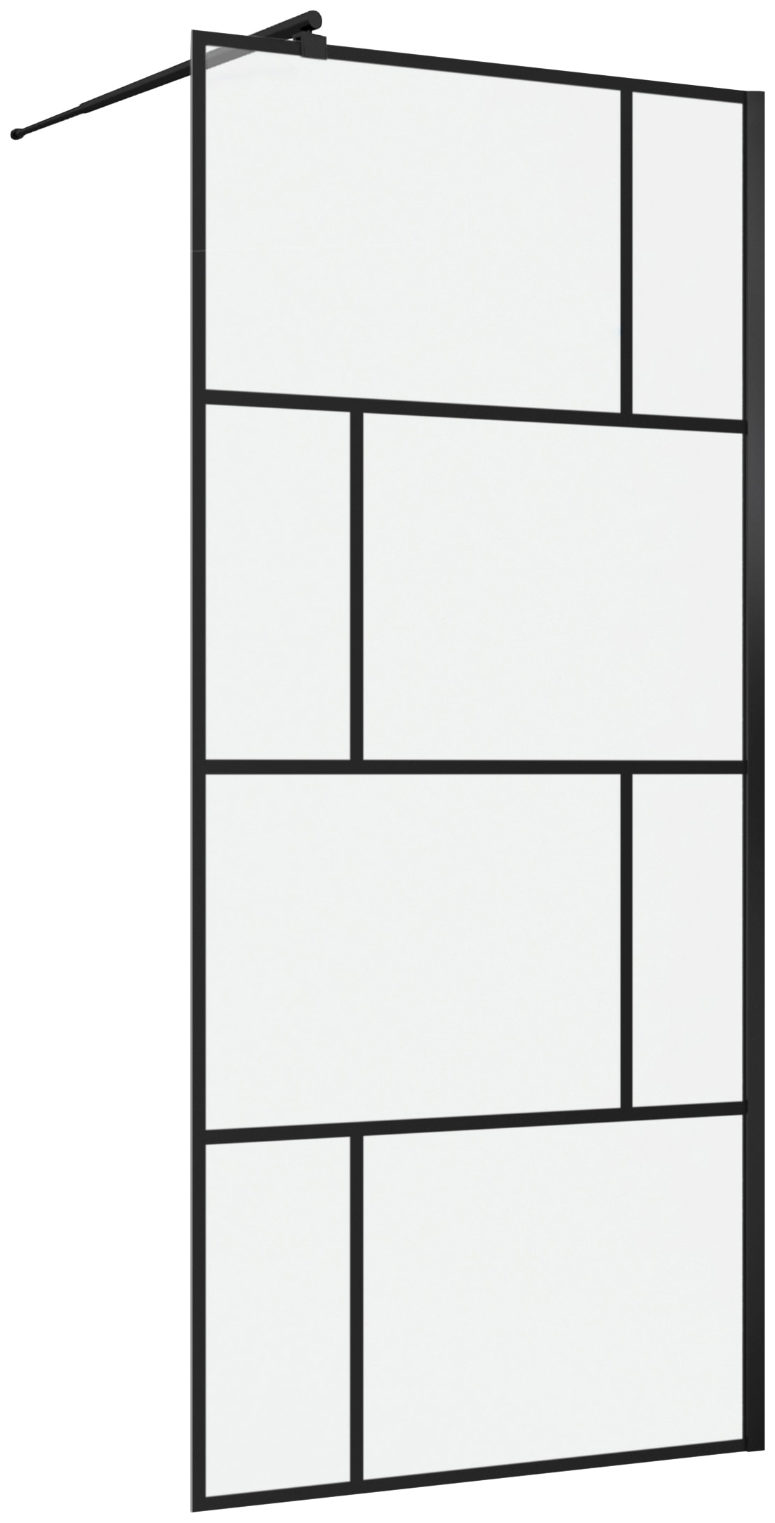 Marwell Walk-in-Dusche »Bricks«, 90 x 195 cm, inkl. Haltestange für Wandmontage
