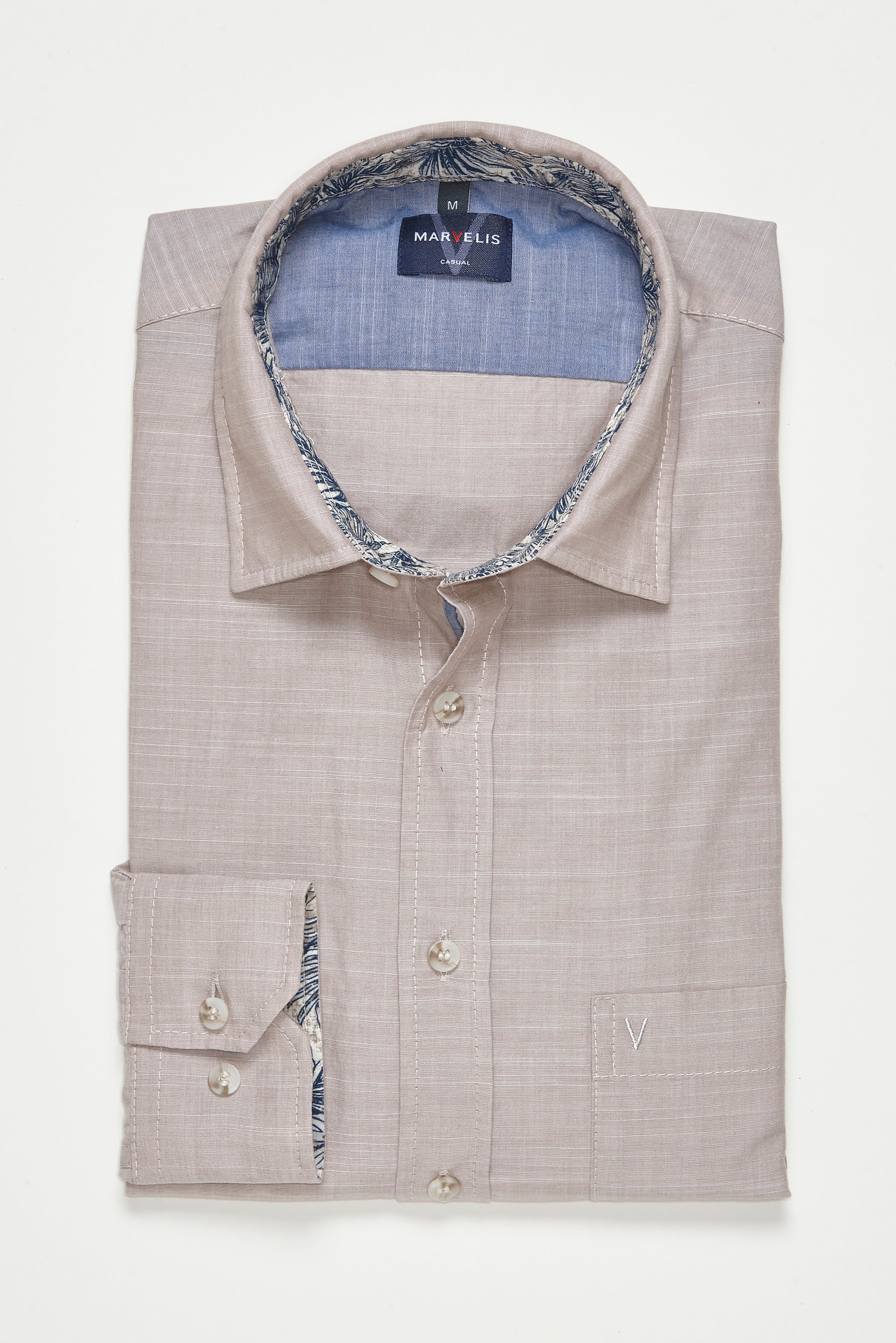 MARVELIS Langarmhemd in Leinen-Optik günstig online kaufen