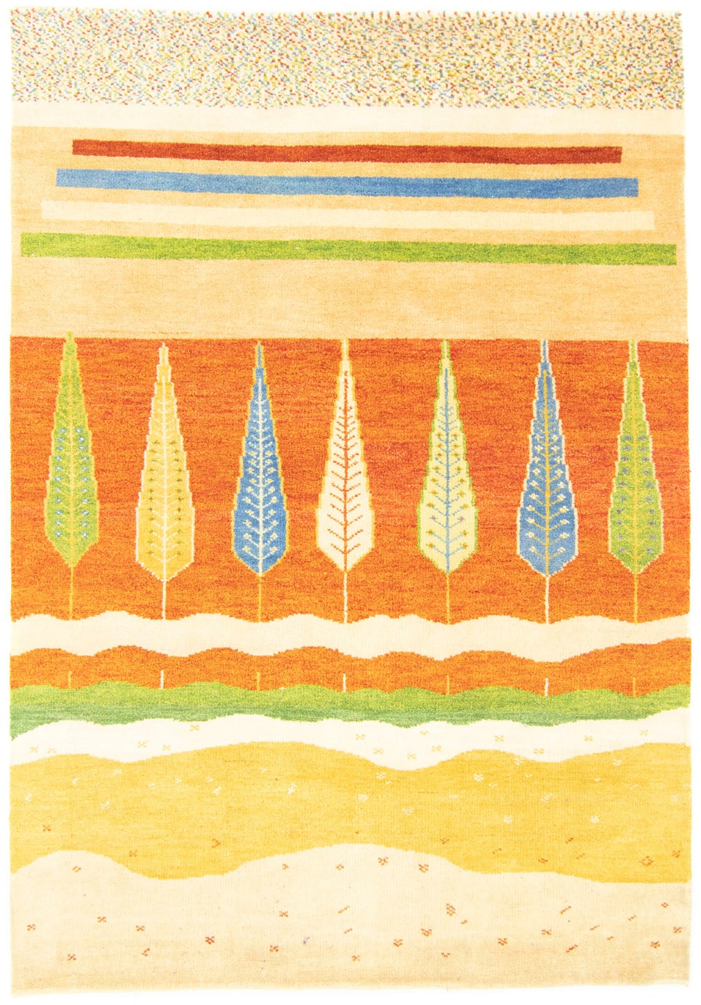 morgenland Teppich »Designer Teppich handgewebt orange«, rechteckig, Viskose