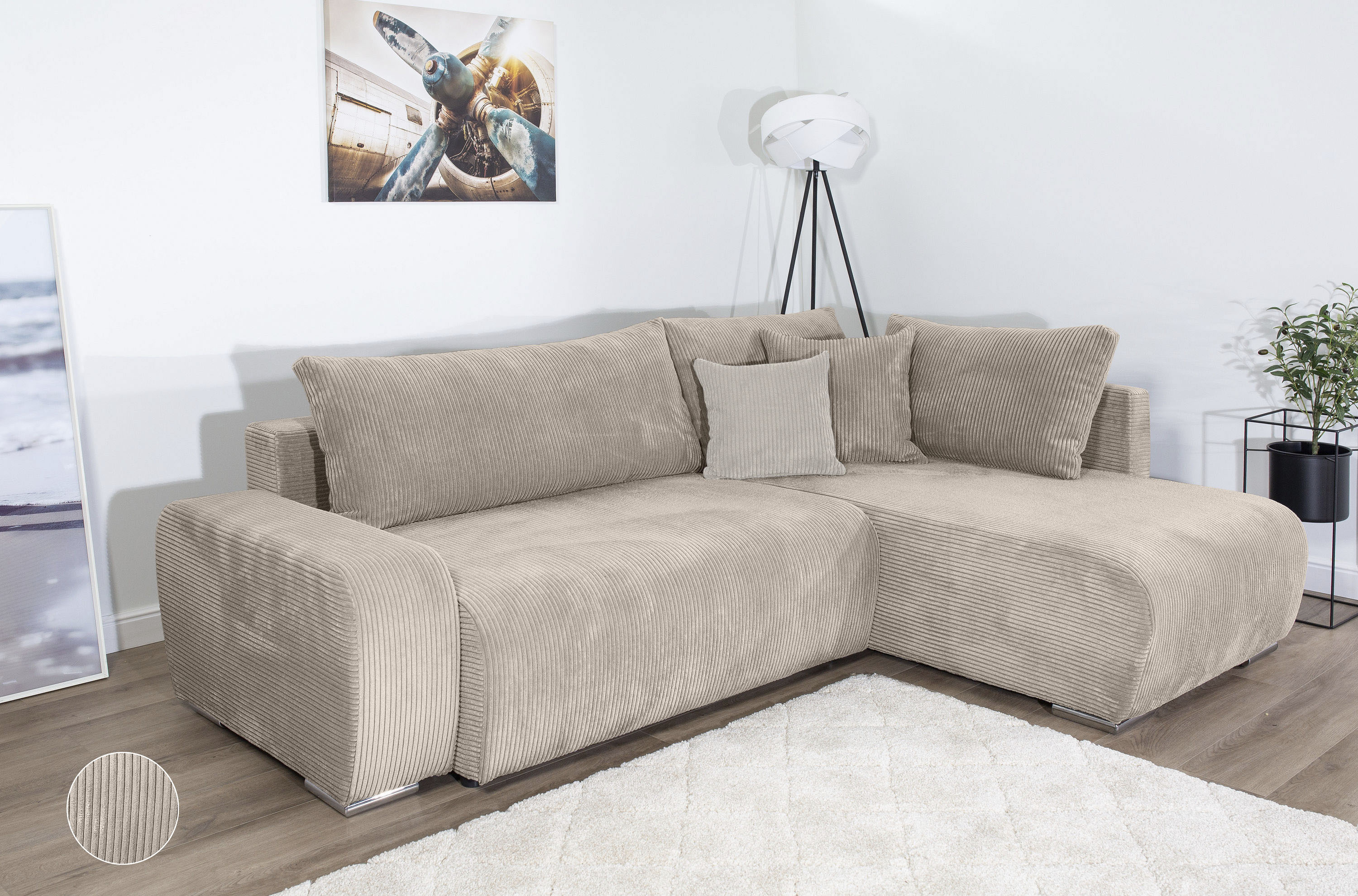 Thumbnail - COLLECTION AB Ecksofa "Poppy, L-Form, Breite 227 cm mit Schlaffunktion" inkl. Schlaffunktion und Bettkasten