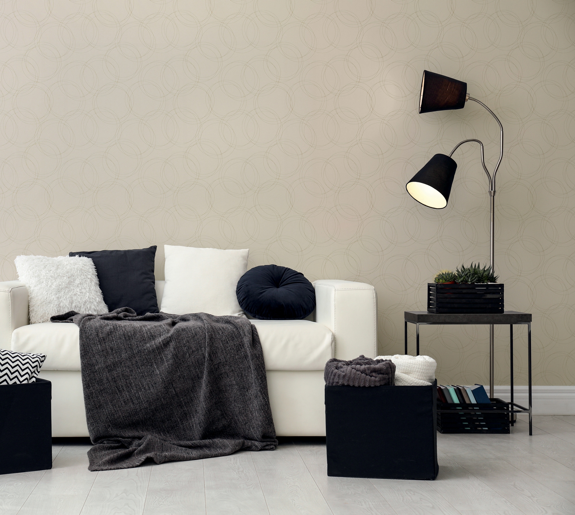 A.S. Création Vliestapete »Attractive 3 Kreise« Mit Punkten aufgeschäumt Metallic, leichter Glanz, fein strukturiert