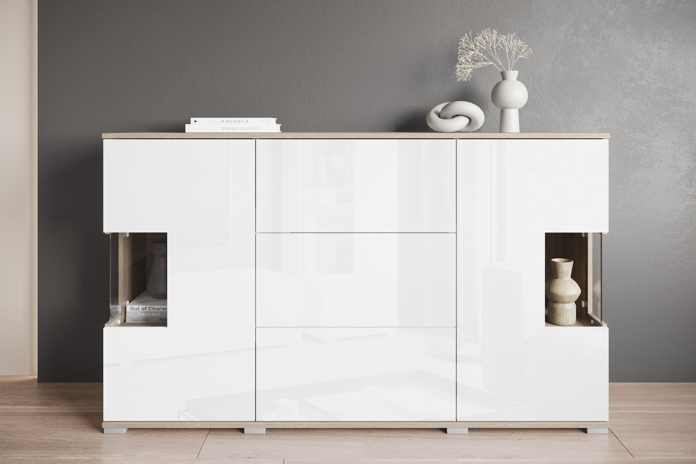 INOSIGN Sideboard "Kenia", (1 St.), Sideboard mit 3 Schubladen, 6 Fächern, günstig online kaufen