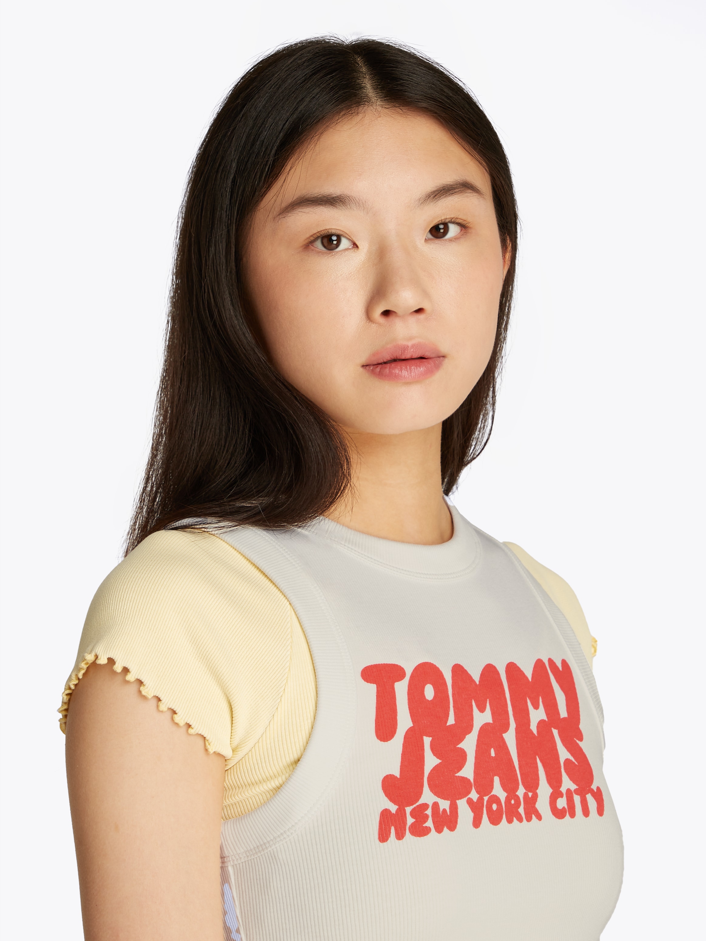 Tommy Jeans Tanktop »TJW SLIM SH TJ BUBBLE TANK« mit Logodruck