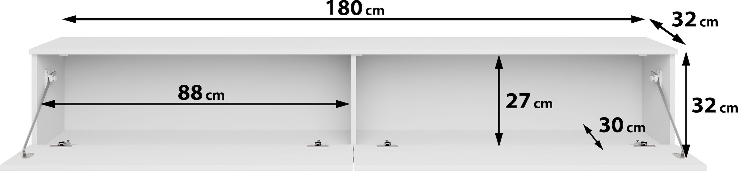 OTTO home Lowboard »Kenia« 1 Stk. tlg. 2 Klappen – flexibel hängend oder stehend montierbar