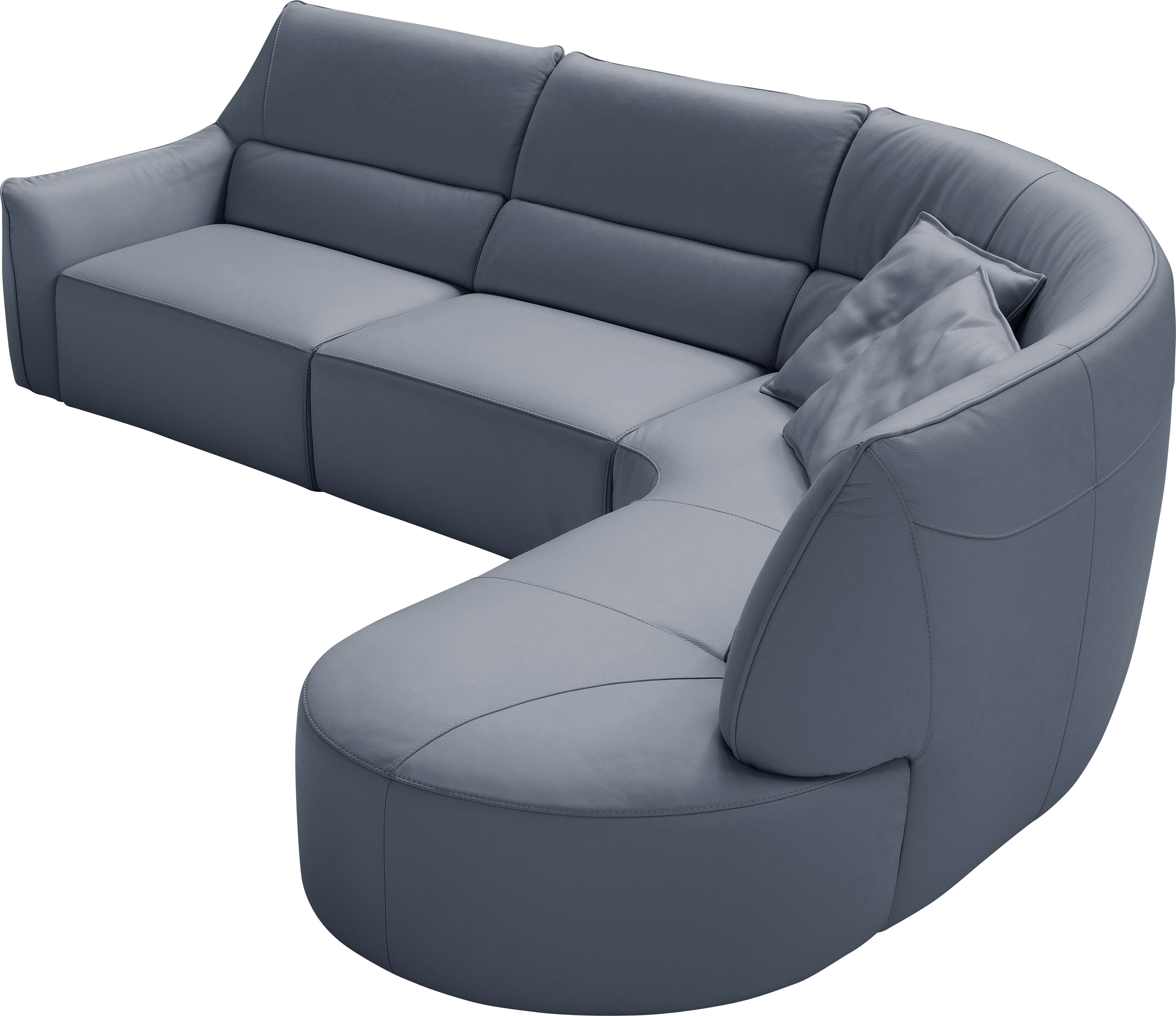 Egoitaliano Ecksofa "Puffy, extravagant & edel, Retro Designsofa, hoher Sitzkomfort, L-Form" mit Ottomane, wahlweise mit und ohne elektrischer Relaxfunktion