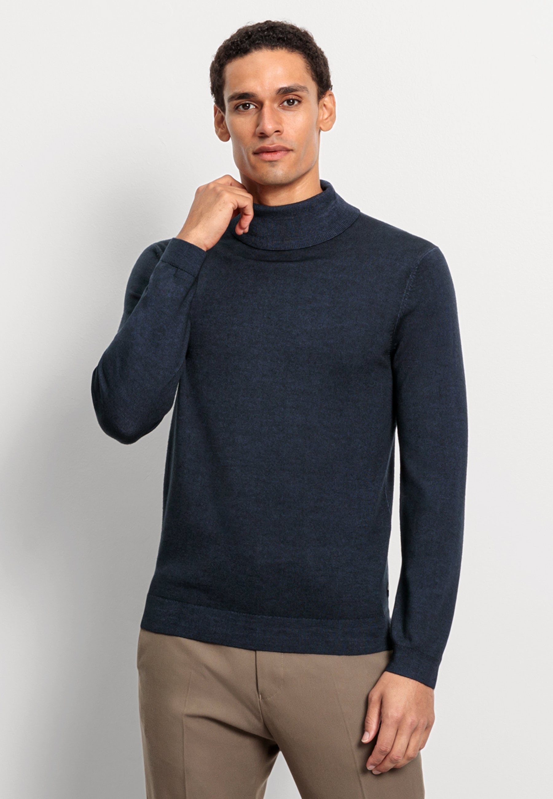 OLYMP Rollkragenpullover "OLYMP Casual Strick, Rollkragen"