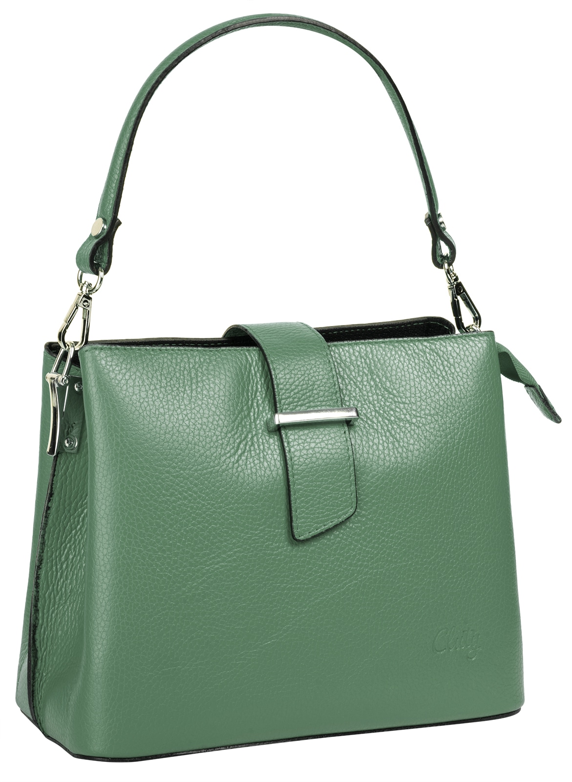 Cluty Henkeltasche, echt Leder, Made in Italy
