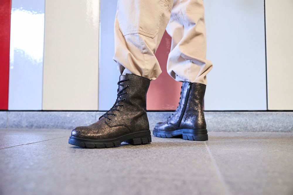 Rieker Schnürboots, Stiefelette, Blockabsatz, mit zusätzlichem Innenreißverschluss