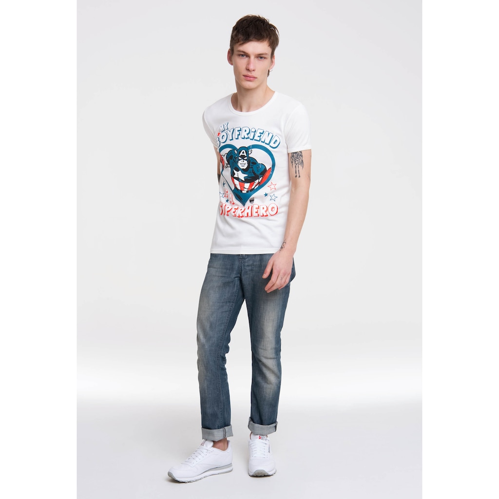 LOGOSHIRT T-Shirt »Marvel - Captain America - Boyfriend«