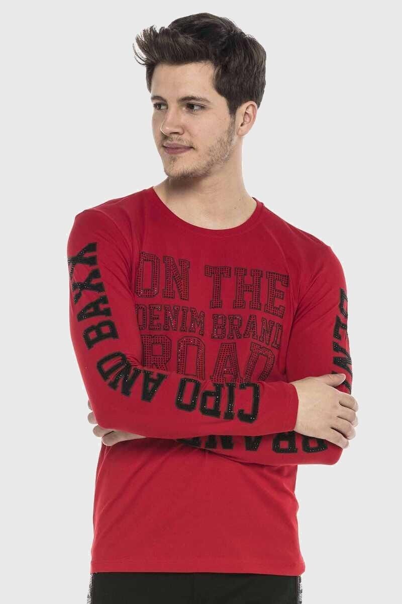 Cipo & Baxx T-Shirt »95% Baumwolle, 5% Elasthan«, mit coolen Ziersteinen