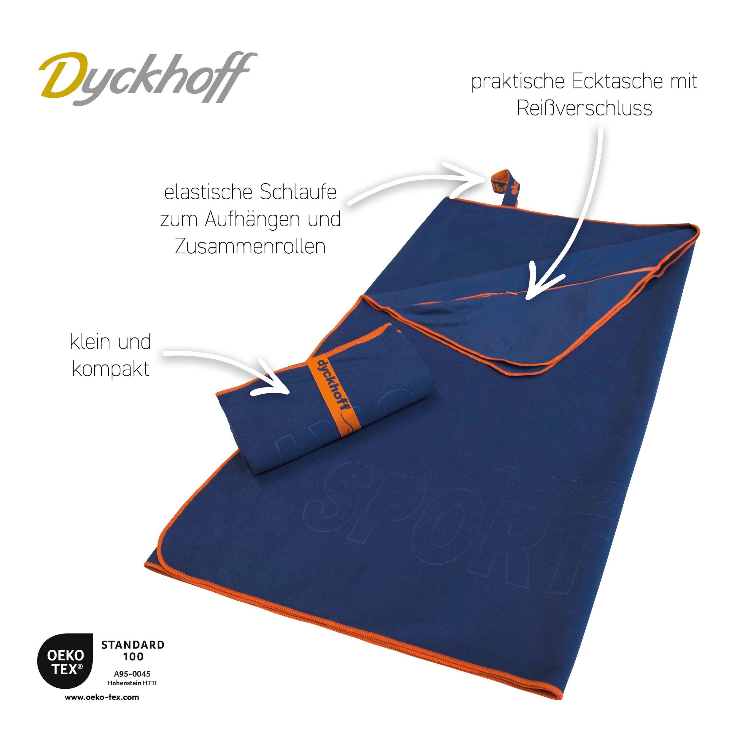 Dyckhoff Sporthandtuch »Mikrofaser Sporttuch«, (2 St.), auch als 2er Set erhätlich