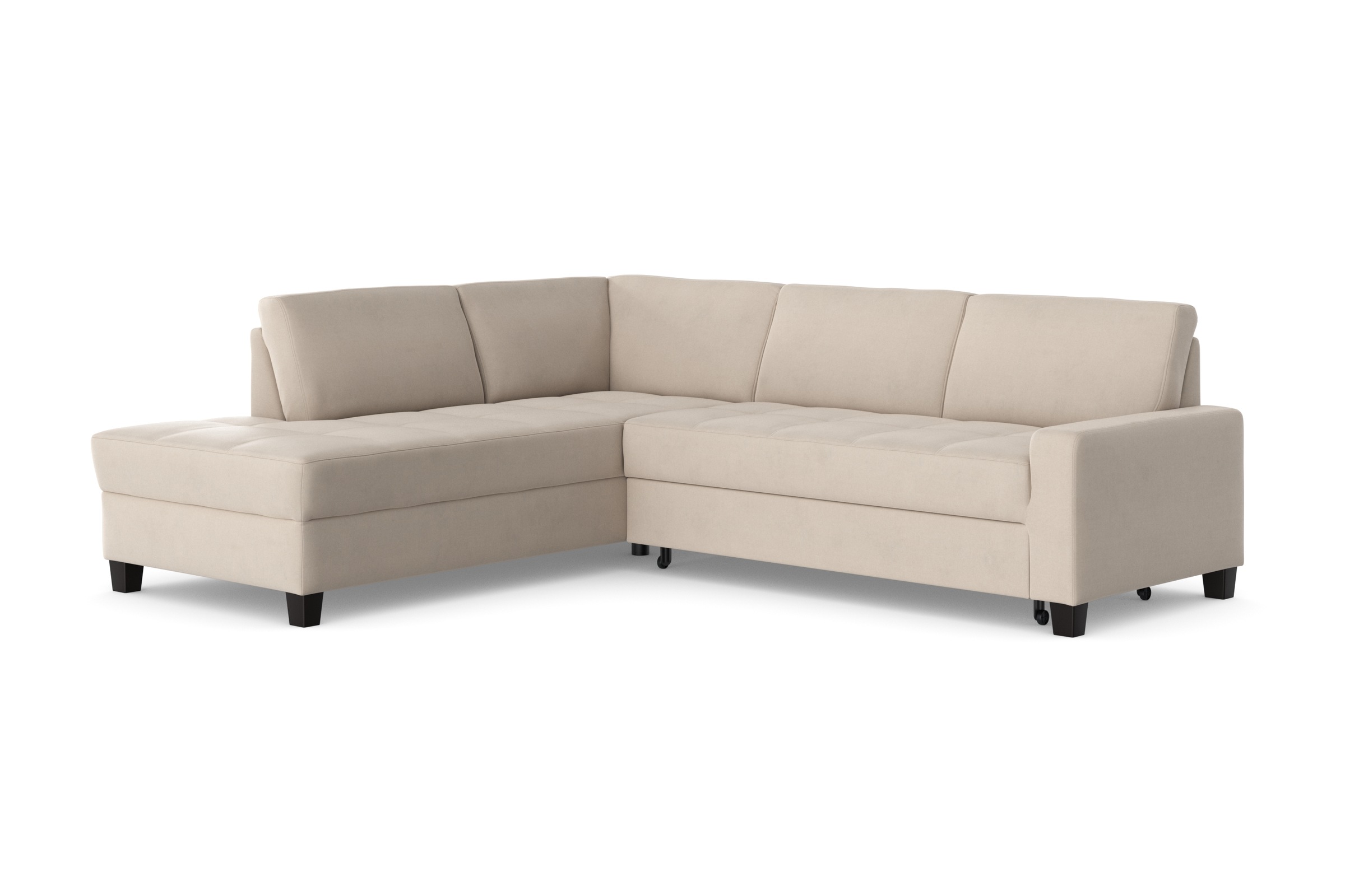 DOMO collection Ecksofa »Florentina zeitlos und elegant, Sitznähte als Designelement, L-Form«, wahlweise mit Bettfunktion, mit Kontrastnaht, Komfortsitzhöhe 47cm