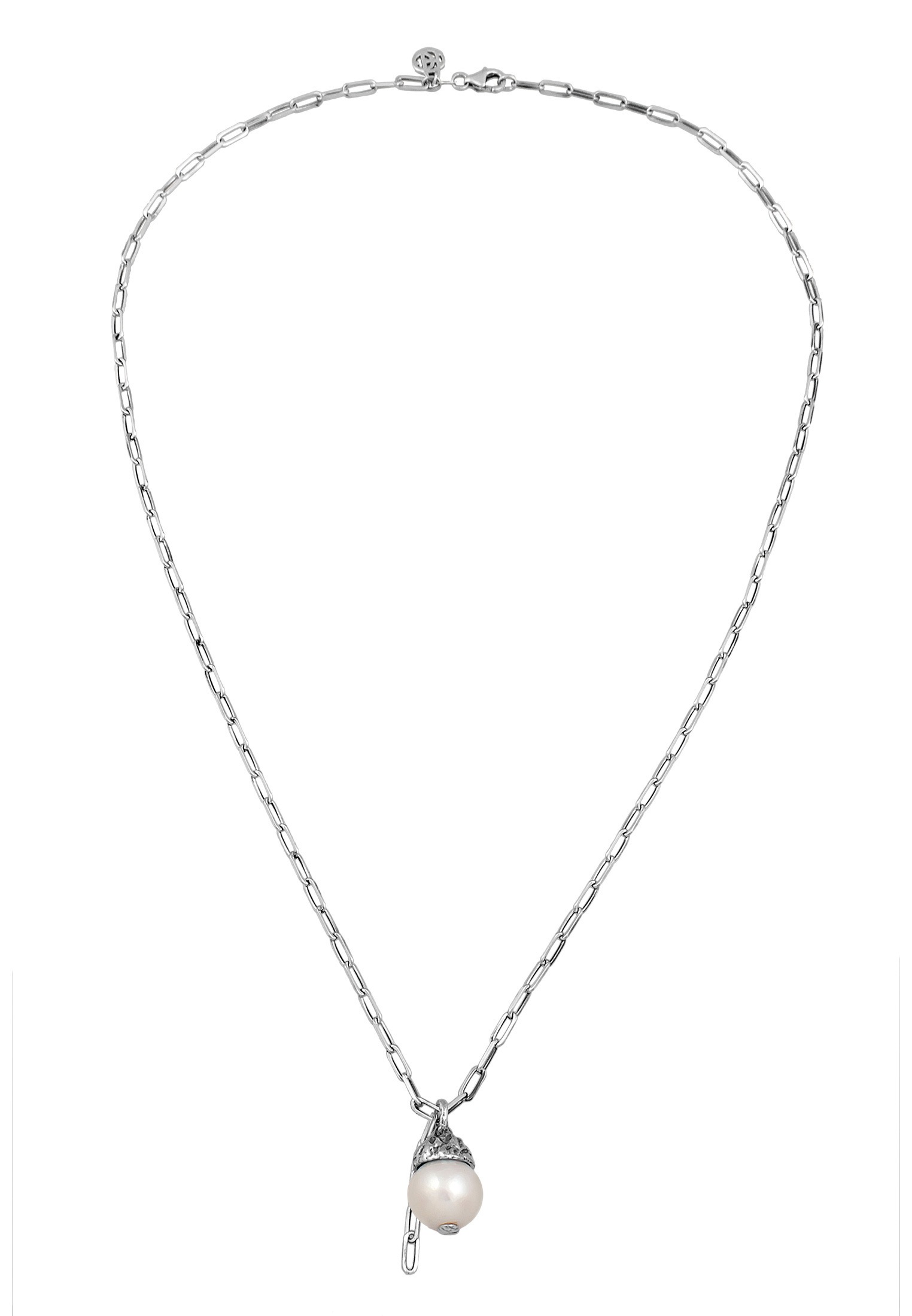 HAZE & GLORY Kette mit Anhänger »Halskette Gliederkette Süßwasserperle Barock 925 Silber«