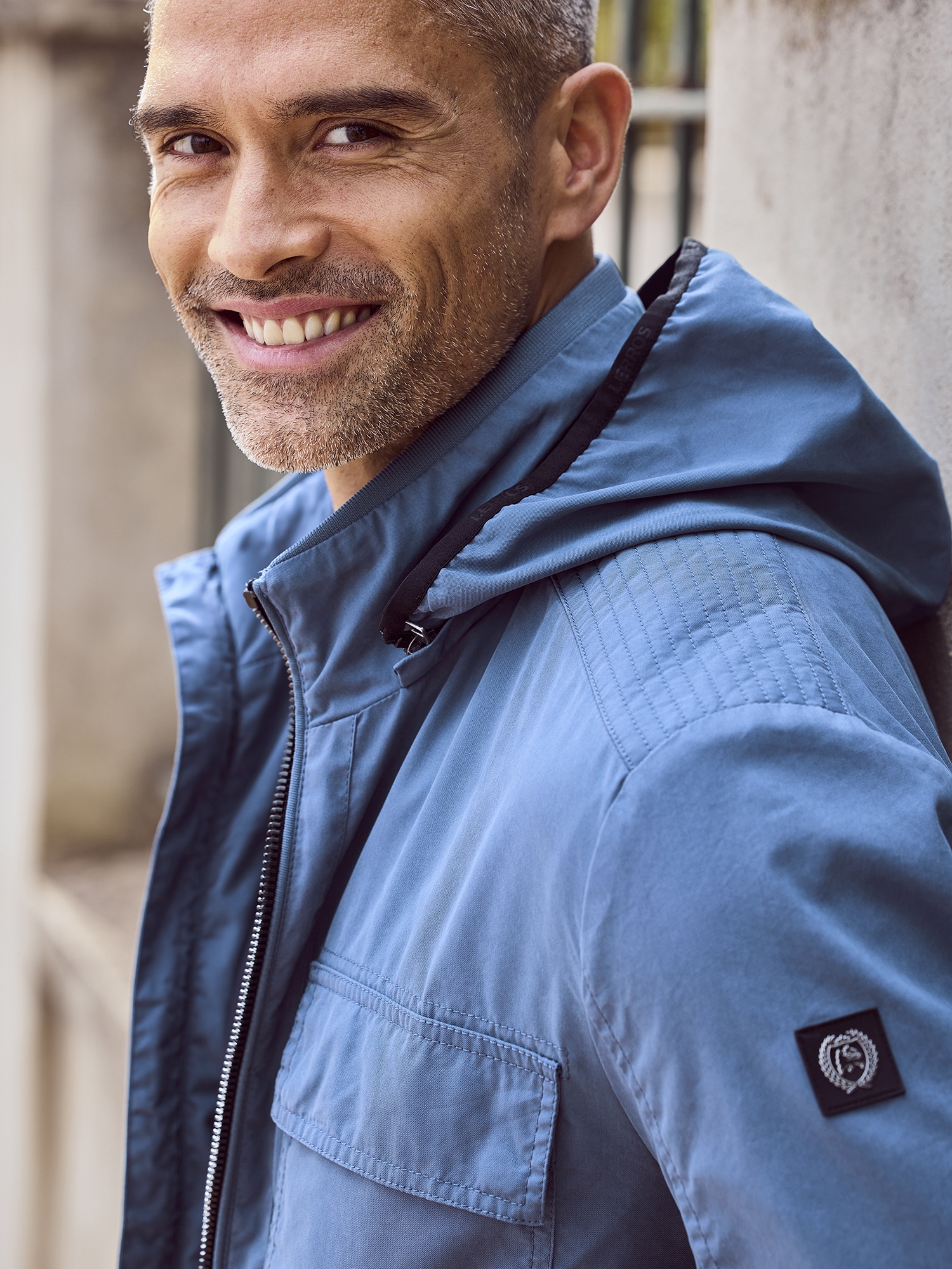 LERROS Outdoorjacke »LERROS Shell-Blouson mit abnehmbarer Kapuze«, mit Kapuze, Keine Angabe