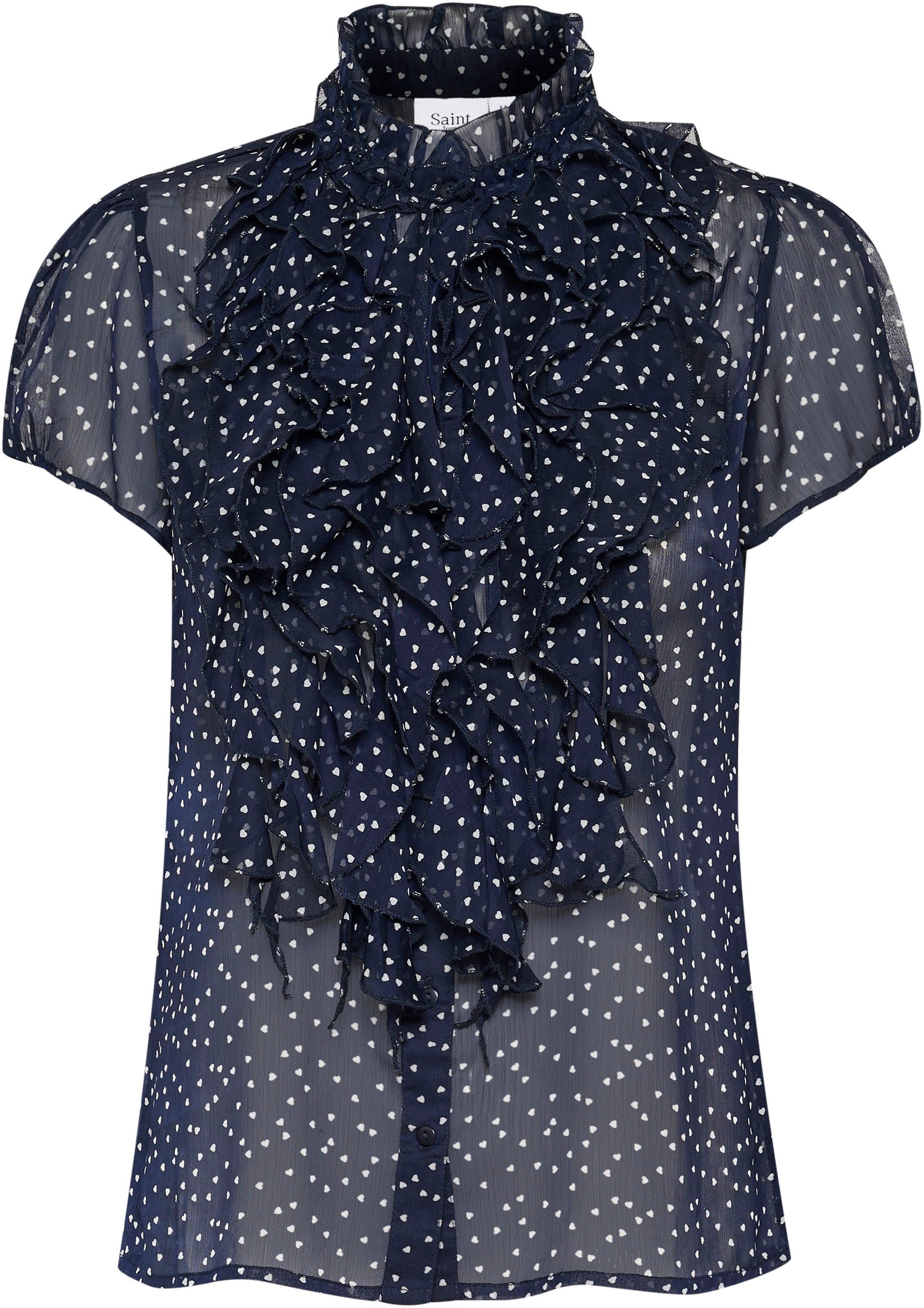Saint Tropez Rüschenbluse "LiljaSZ Crinkle SS Shirt" Kunstfaser, Regular fi günstig online kaufen