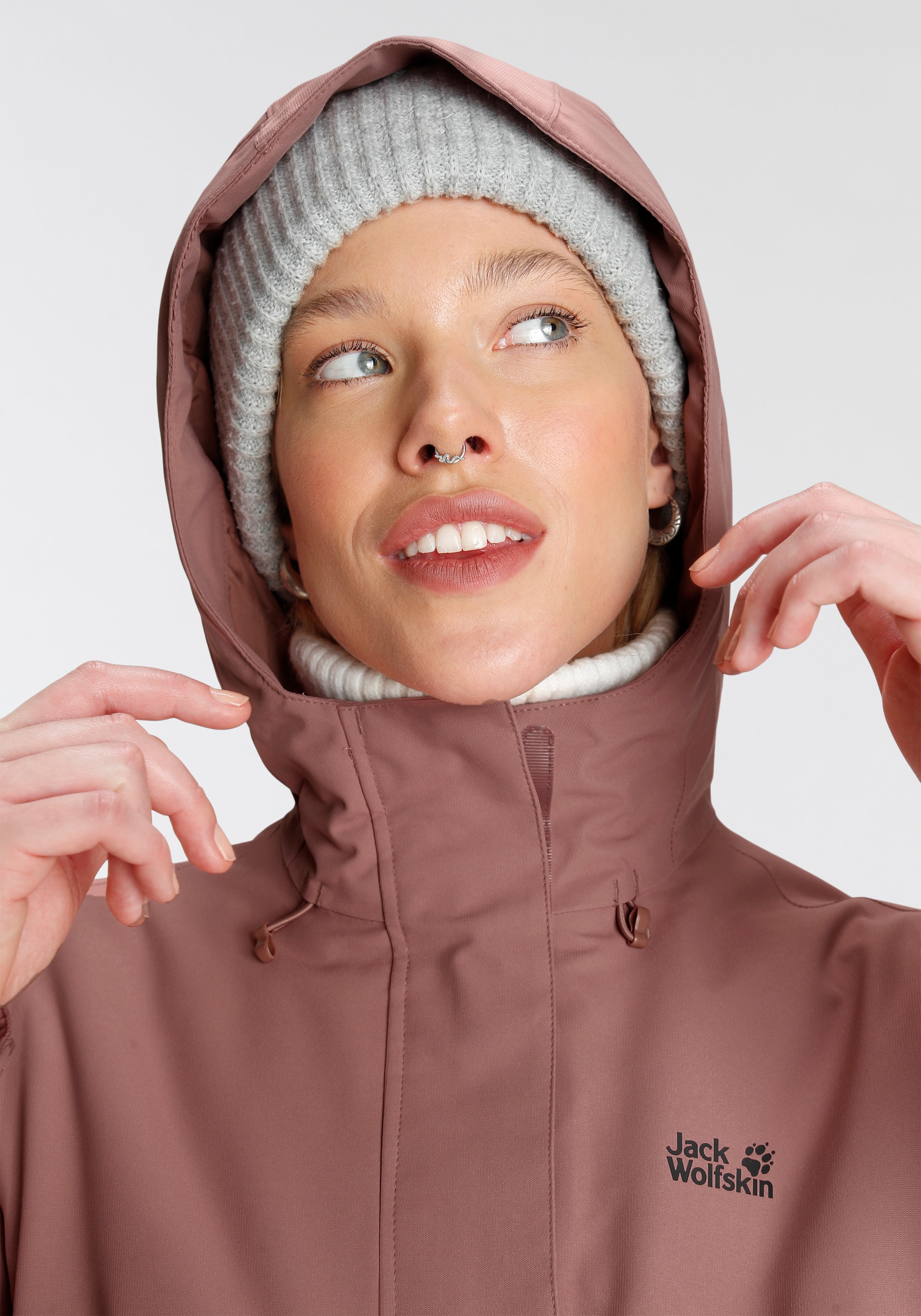 Jack Wolfskin Parka »KIOLA«, mit Kapuze, Winddicht & Wasserabweisend & Atmungsaktiv