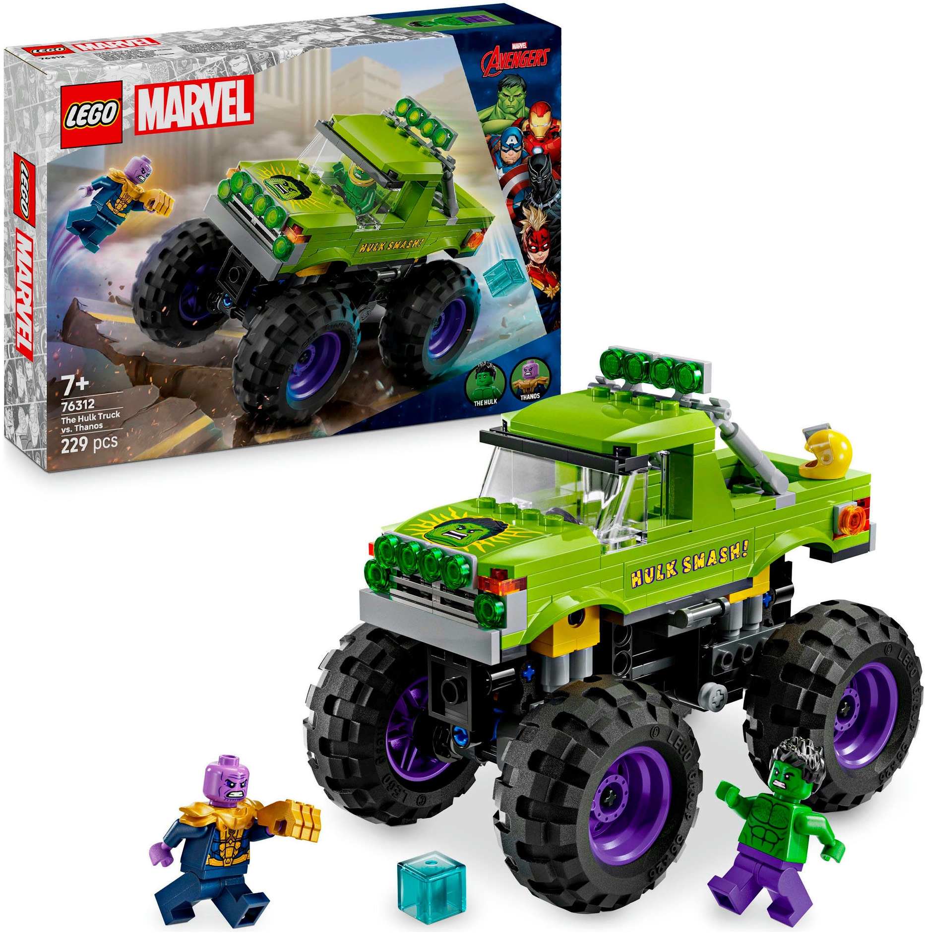 LEGO Kinder Konstruktionsspielsteine "Hulk-Truck vs. Thanos (76312), LEGO Super Heroes", bunt, Kunststoff, Spielbausteine, Made in Europe