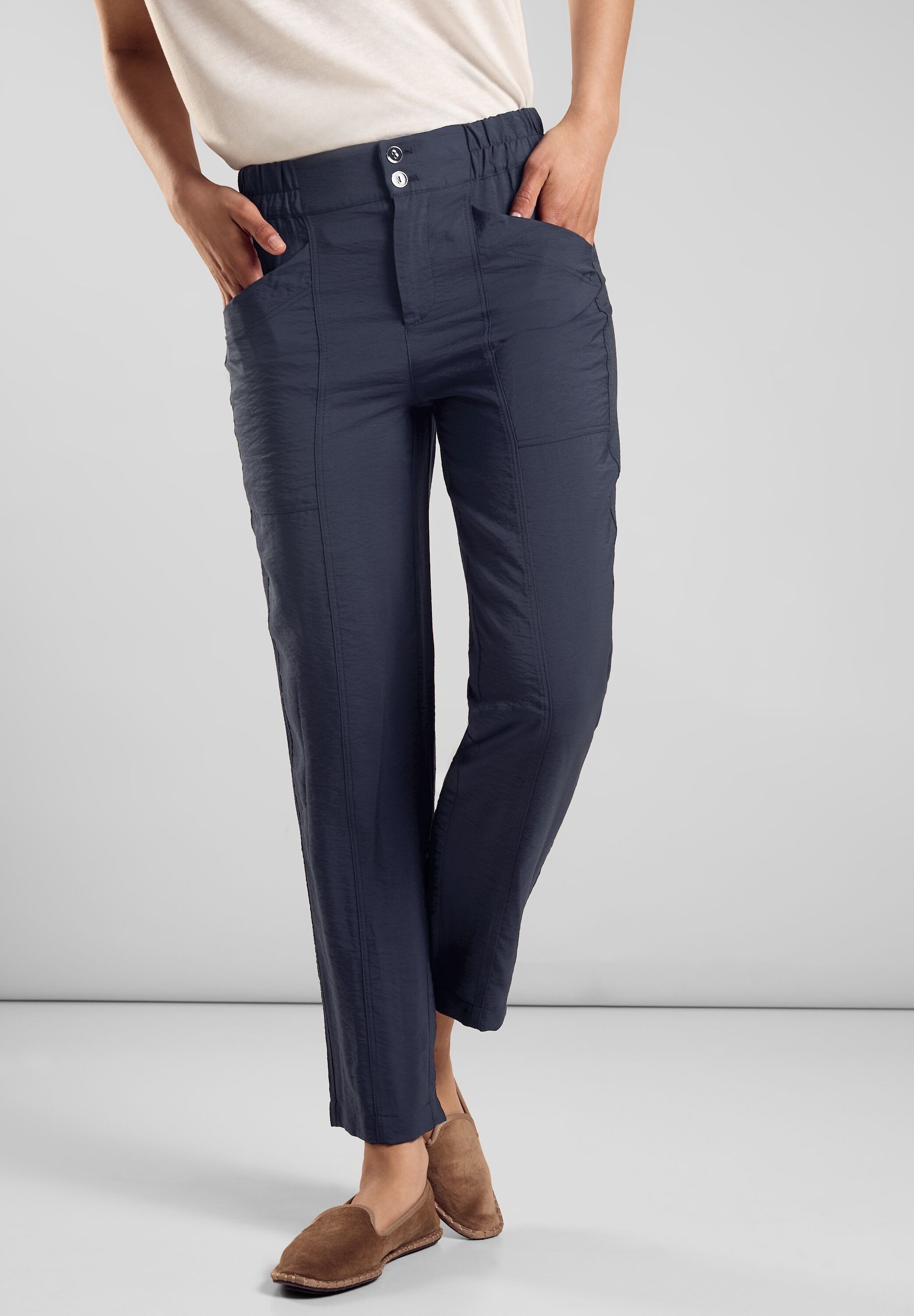 STREET ONE Jogger Pants su Doppelknopf-Verschluss...