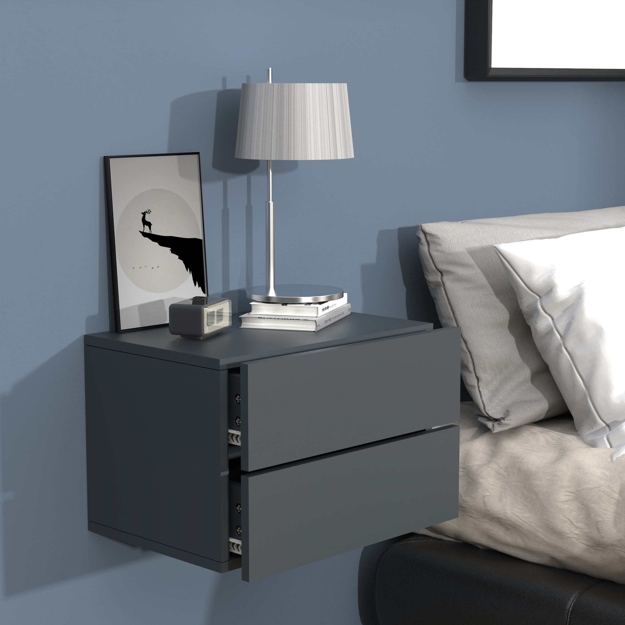 VCM Nachtkonsole »VCM Nachtschrank | Wandschublade | Wandboard | Nachttisch | Maße ca H. 30 x B. 45 x T. 32 cm - Usal L 45 cm«, (VCM Usal)