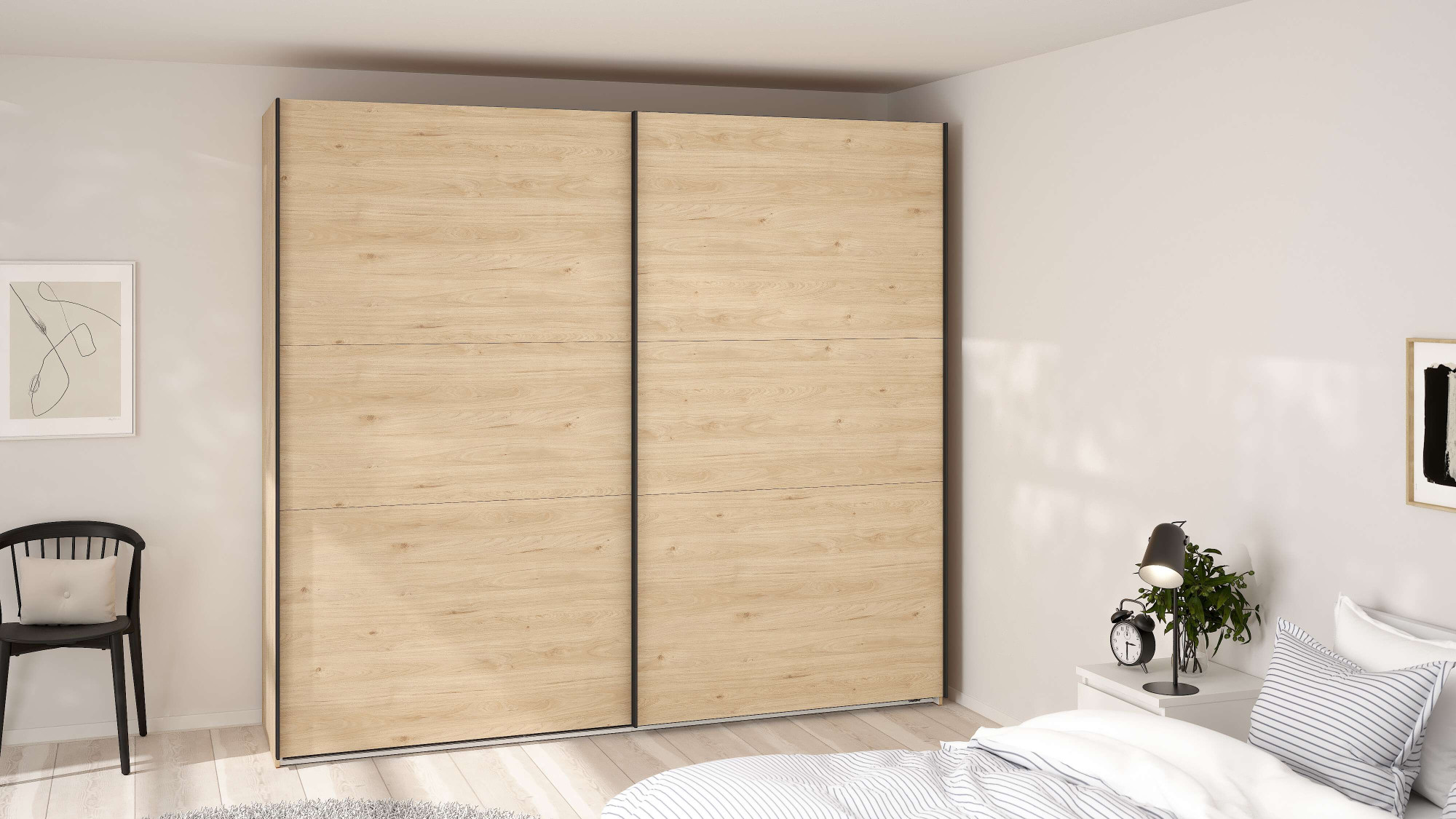 Home affaire Schwebetürenschrank "COMO mit 2 Schwebetüren, moderner und eleganter Kleiderschrank" Viel Stauraum, mit Safe-Slide-Funktion, Made in Denmark