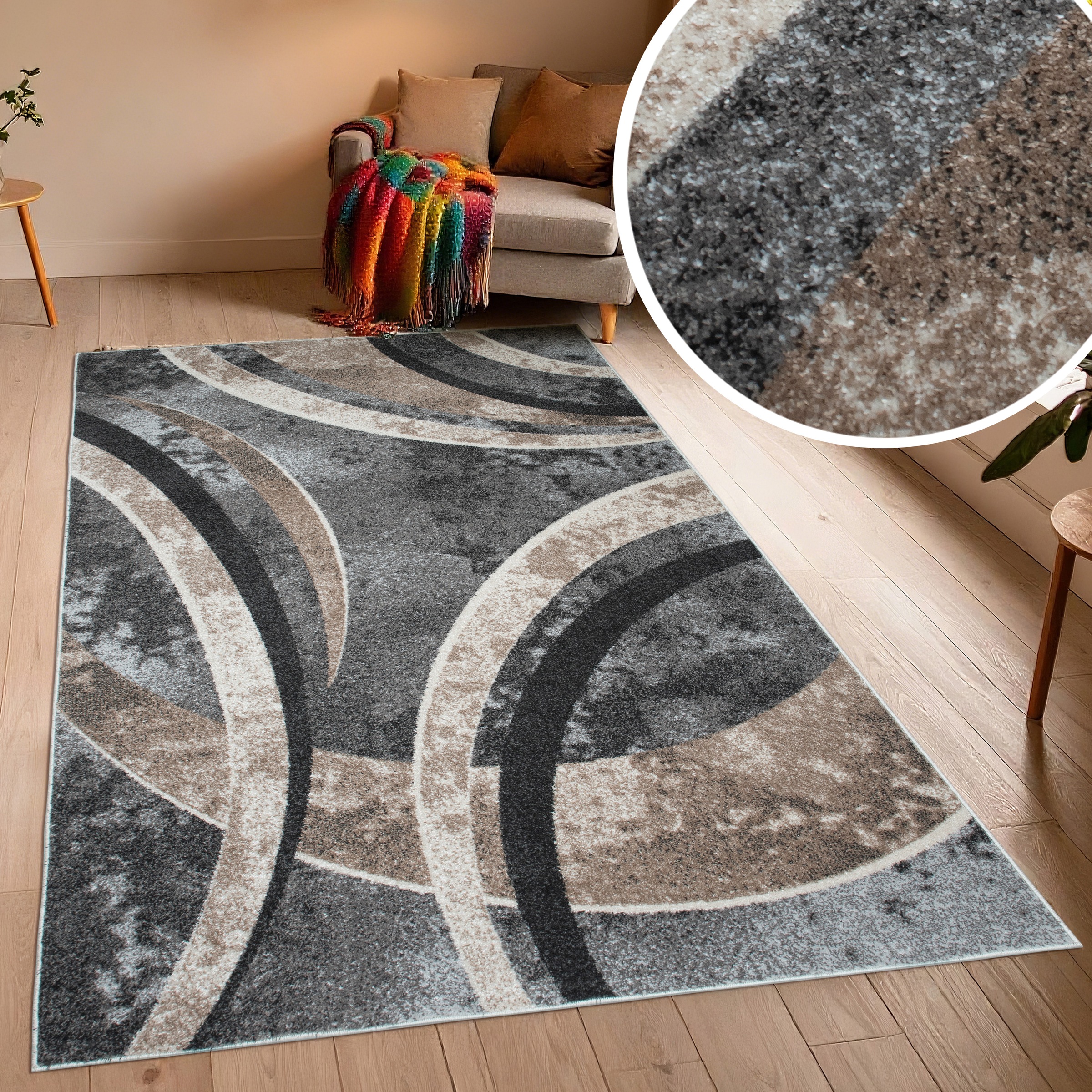 OTTO home Teppich "Flow, geometrisches Design" rechteckig 9 mm Höhe grafisch, abstrakt, elegant, Wohnzimmer, Schlafzimmer