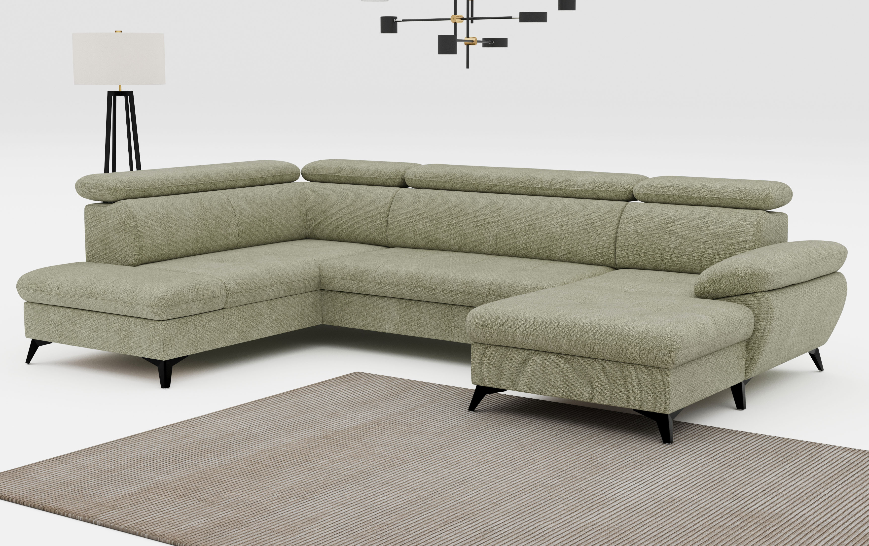 COTTA Wohnlandschaft "Hudson" mit Kopfteilverstellung, optional Schlaffunktion & Bettkasten