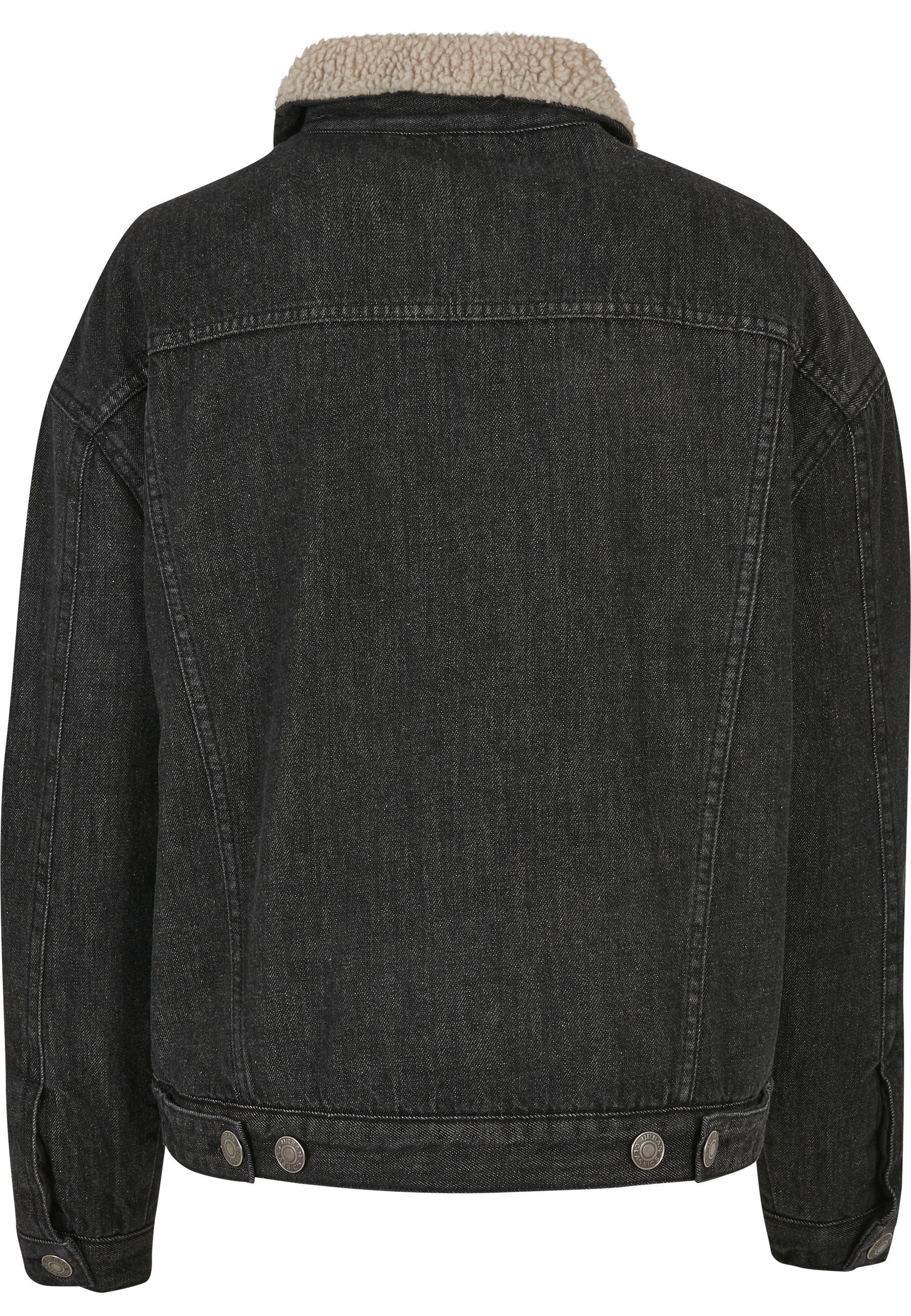 URBAN CLASSICS Jeansjacke »Urban Classics Damen Ladies Oversized Sherpa Denim Jacket« 1 Stk. tlg. ohne Kapuze
