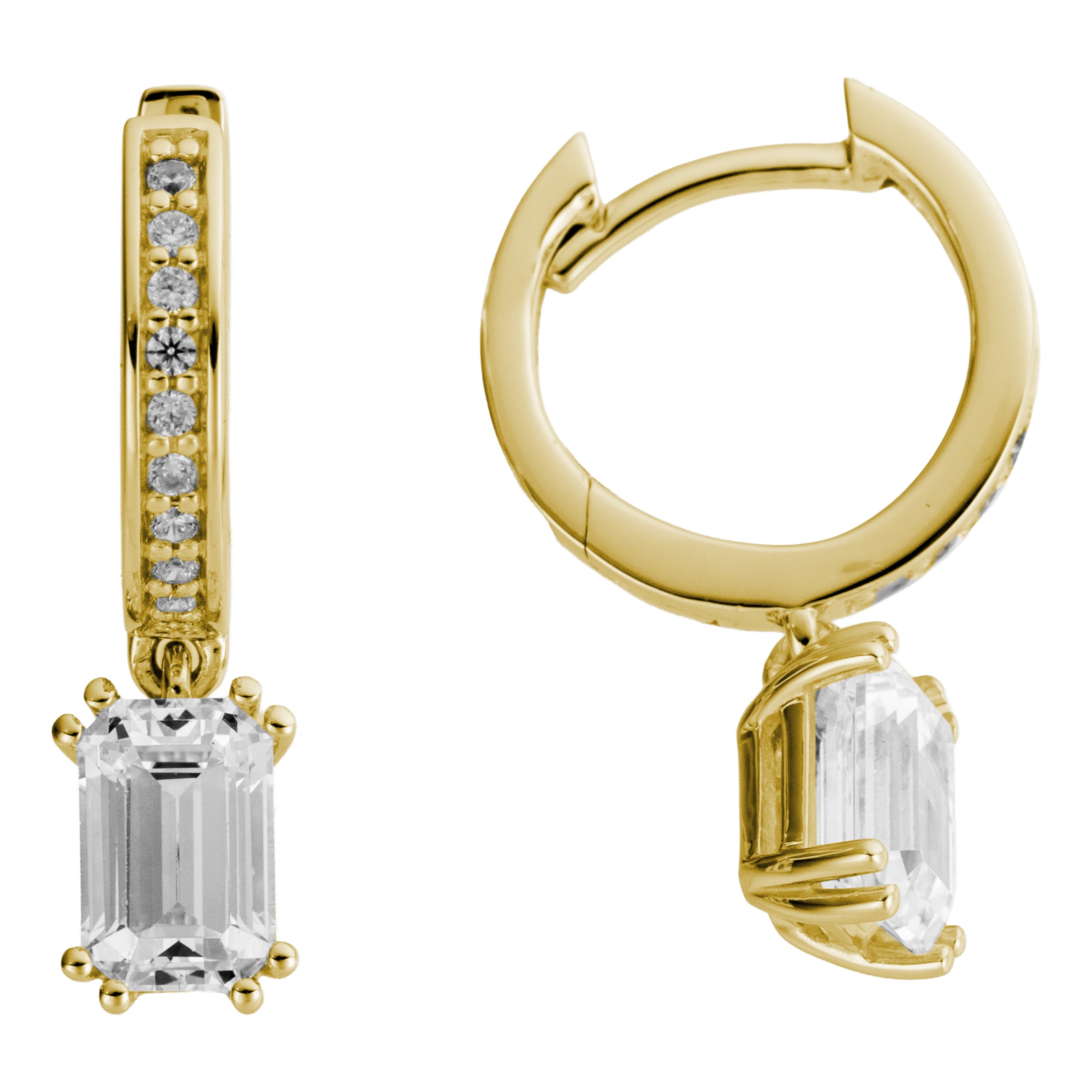 Firetti Paar Creolen »Schmuck Geschenk Gold 333 Ohrschmuck Ohrringe Baguette Lab Grown« mit Brillanten